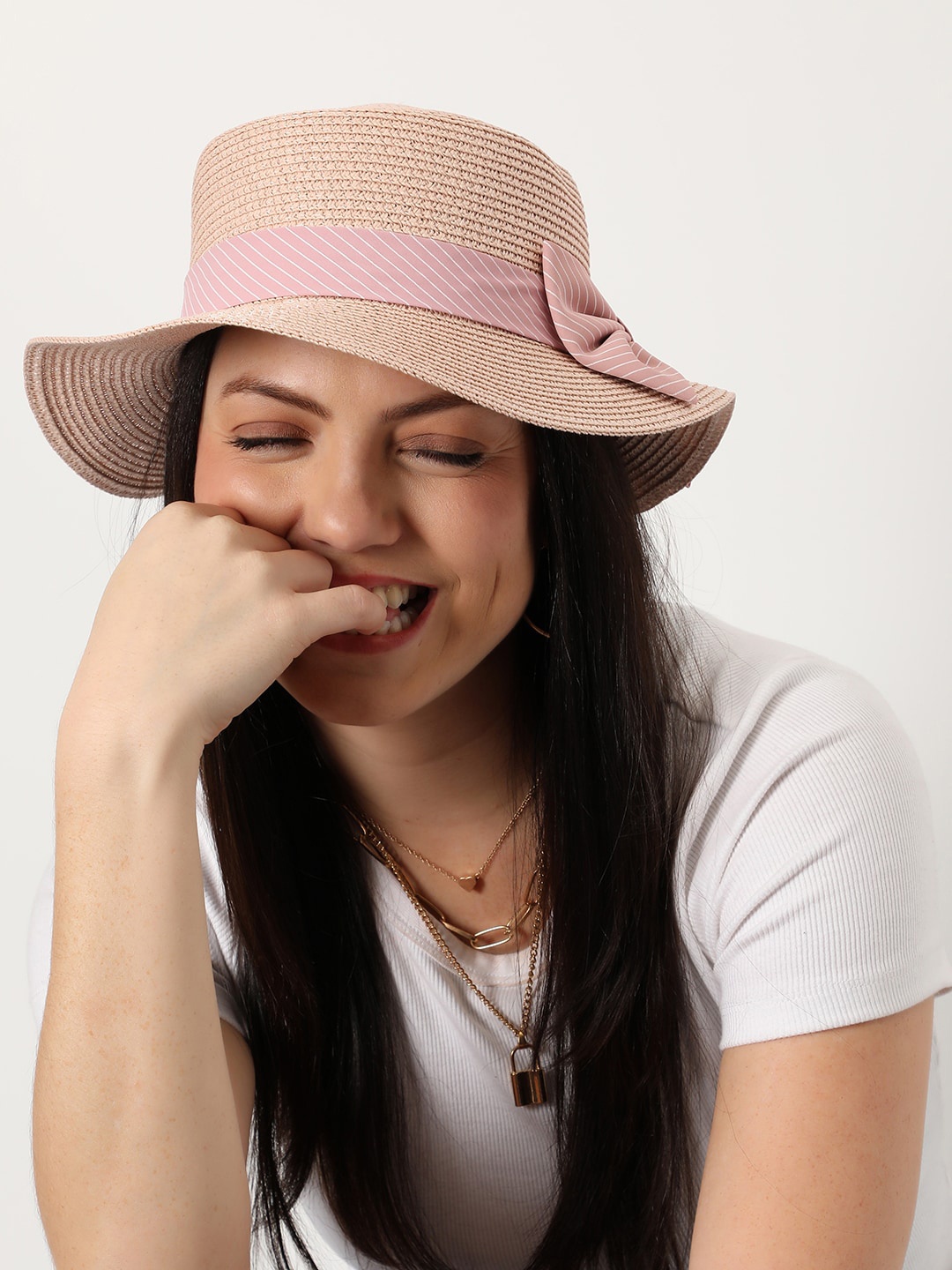 

HAUTE SAUCE by Campus Sutra Women Textured Scarf Sun Hat, Beige