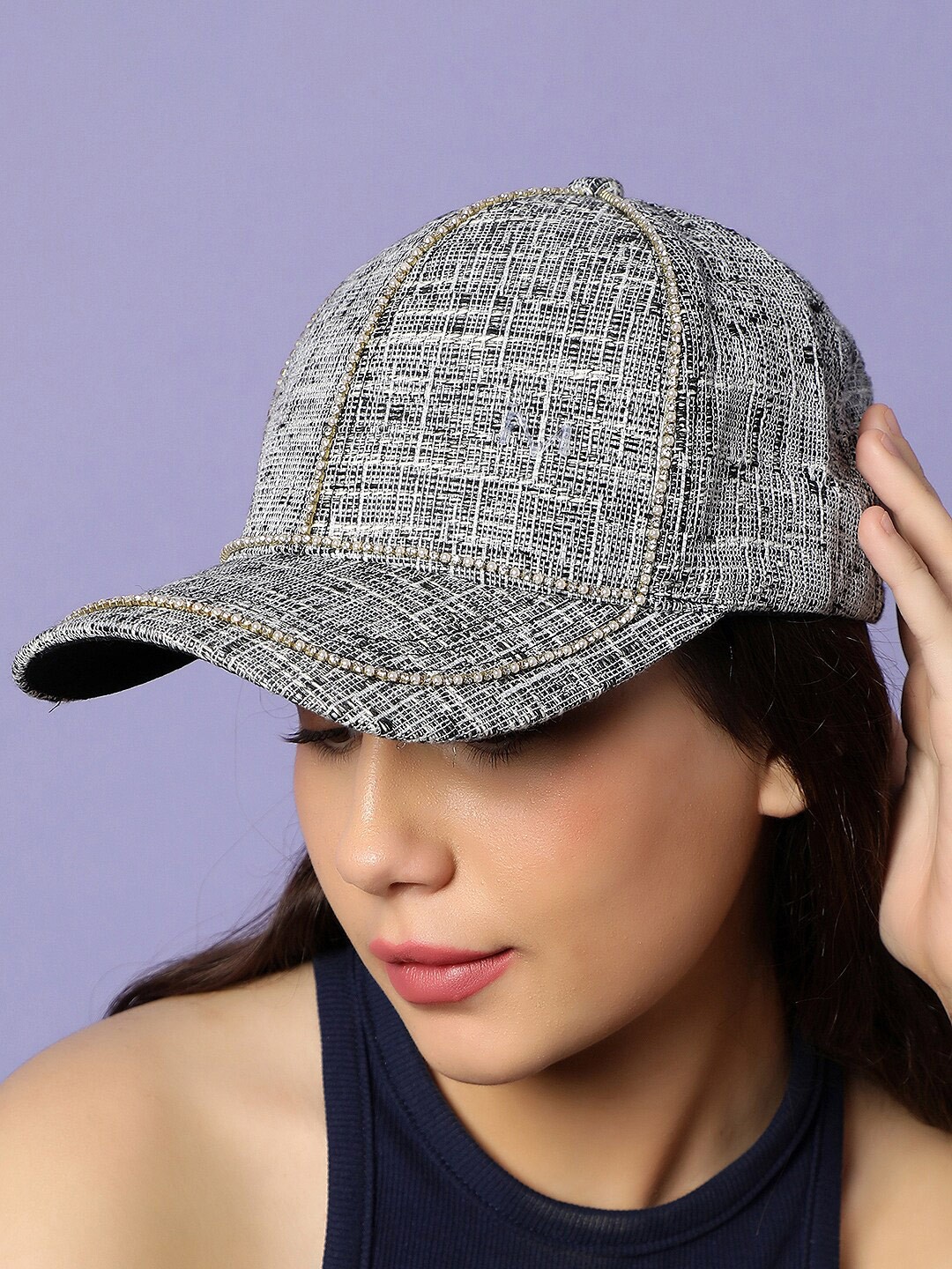 

HAUTE SAUCE by Campus Sutra Women Self Design Baseball Cap, Grey