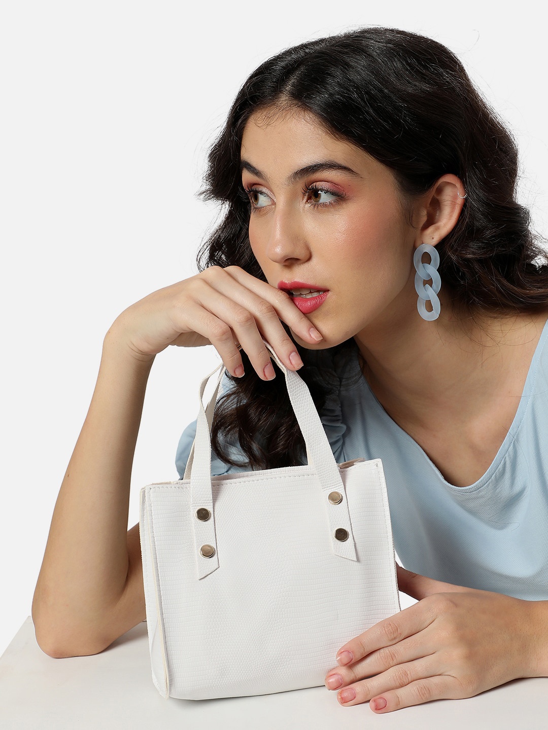 

HAUTE SAUCE by Campus Sutra PU Structured Shoulder Bag, White