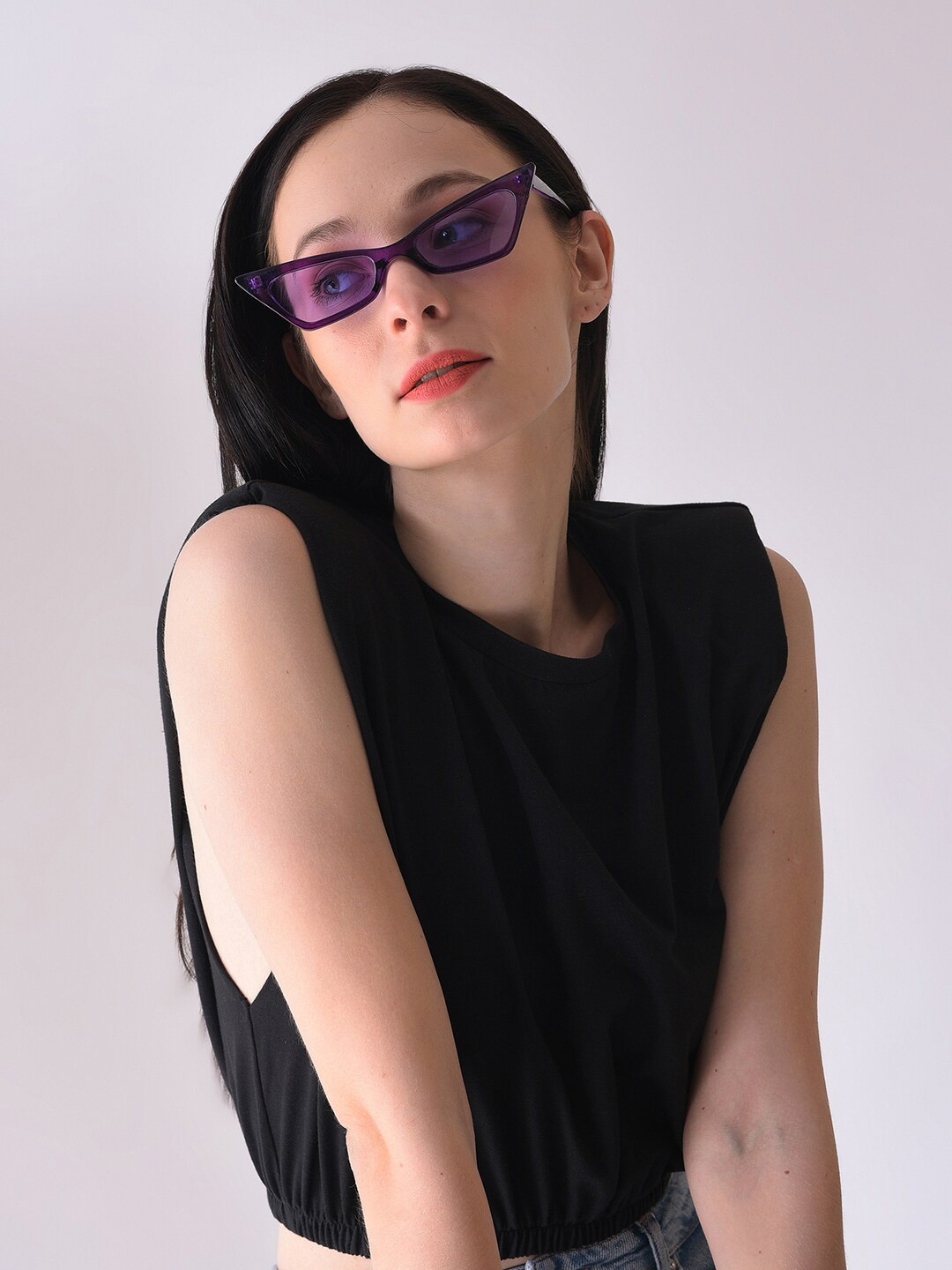 

HAUTE SAUCE by Campus Sutra Women Cateye Sunglasses with Polarised Lens, Purple