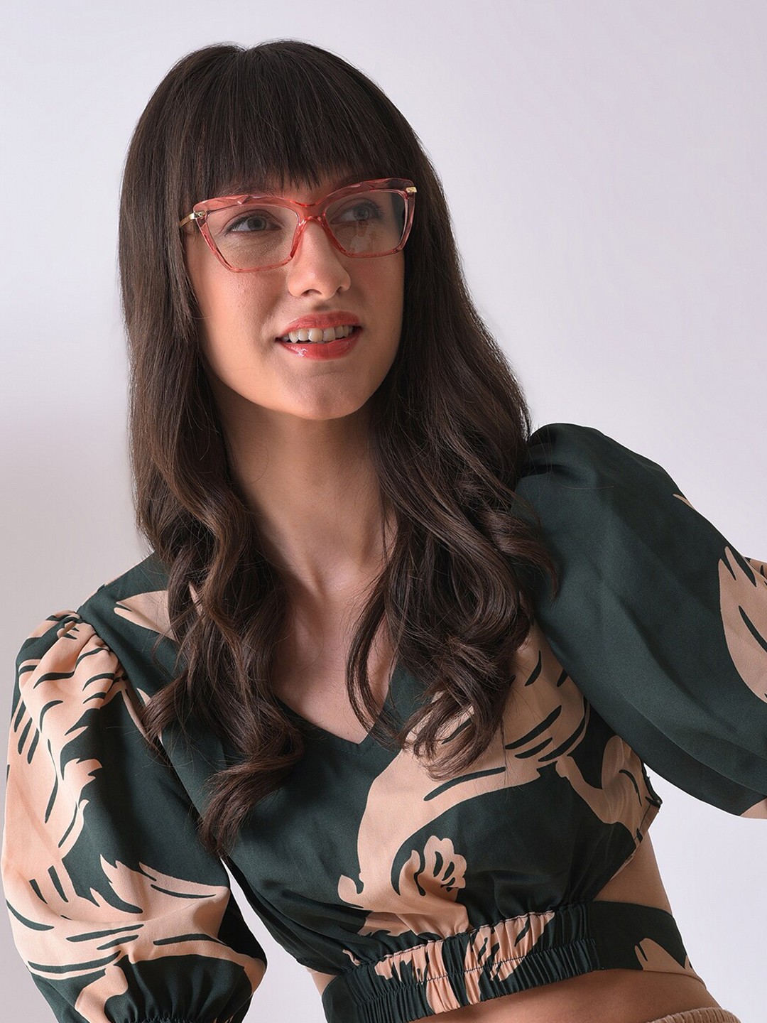 

HAUTE SAUCE by Campus Sutra Women Clear Lens & Butterfly Sunglasses UV Protected Lens, Transparent