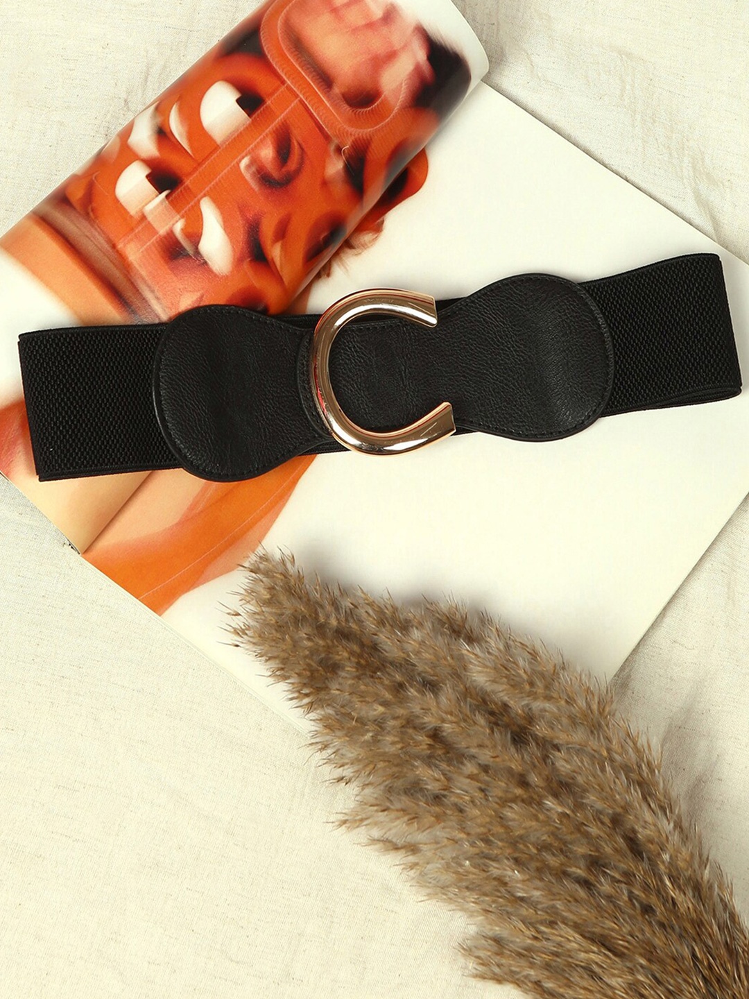 

HAUTE SAUCE by Campus Sutra Women Synthetic Interlock Belt, Black
