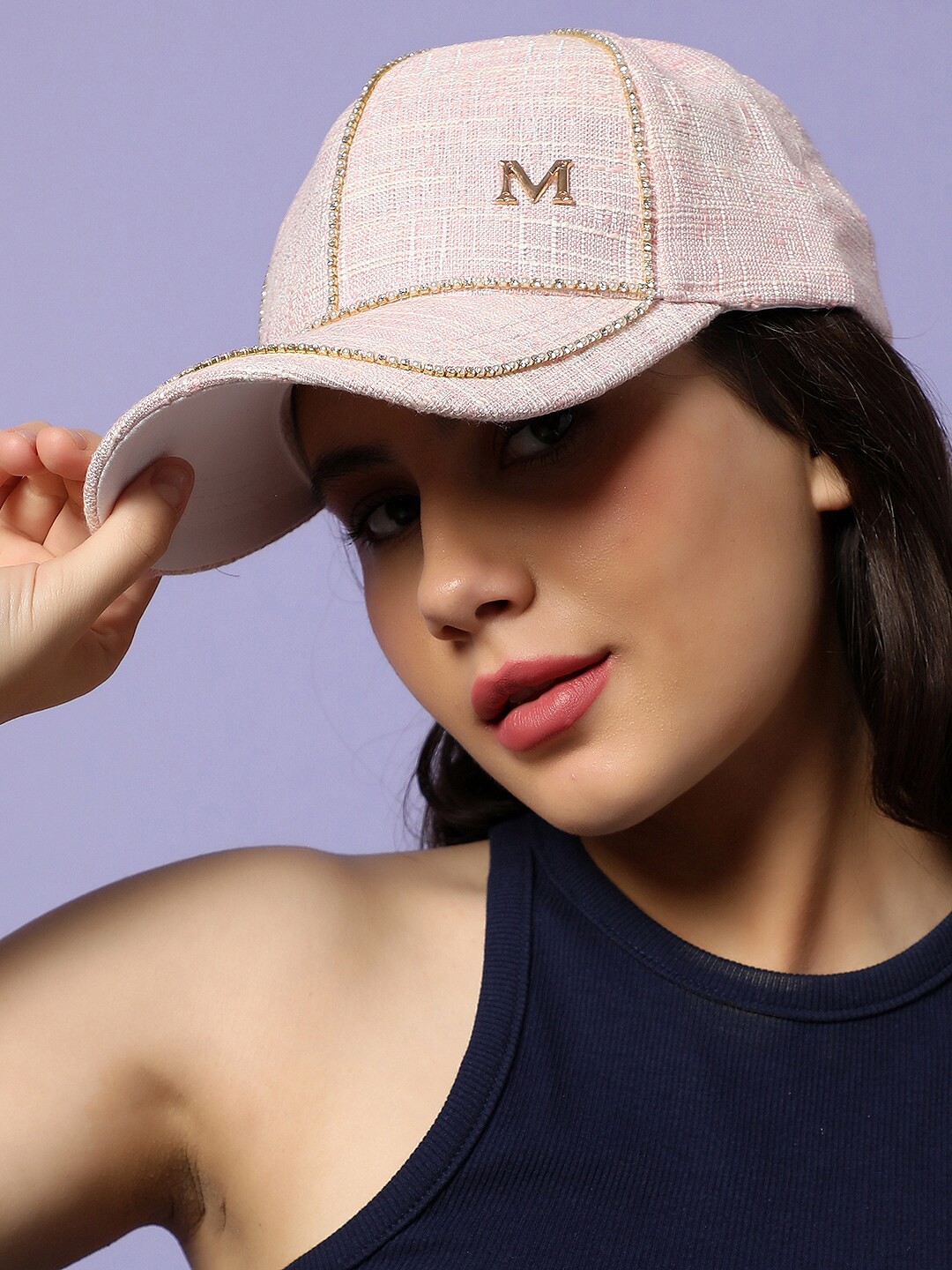 

HAUTE SAUCE by Campus Sutra Women Self Design Baseball Cap, Pink
