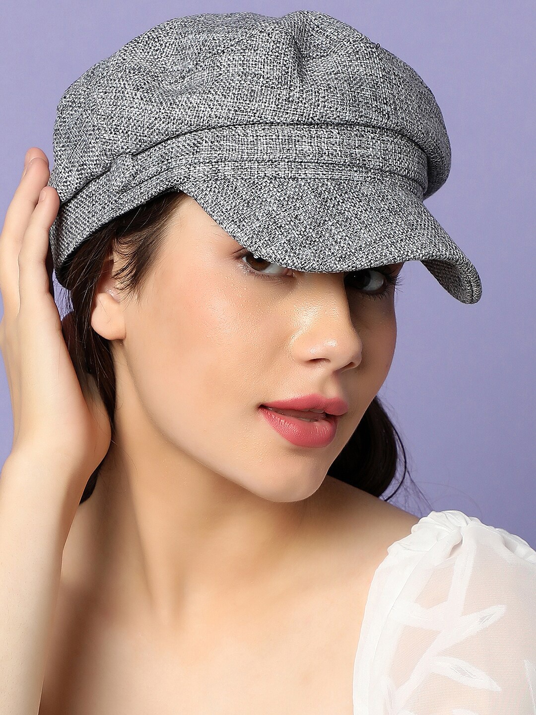 

HAUTE SAUCE by Campus Sutra Women Self Design Visor Cap, Grey
