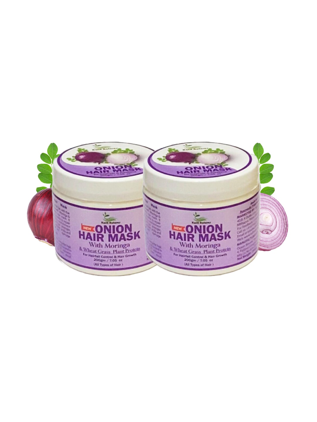 

Kalit Natures Set Of 2 Onion Hair Mask with Moringa & Wheat Grass - 200 gm Each, Purple