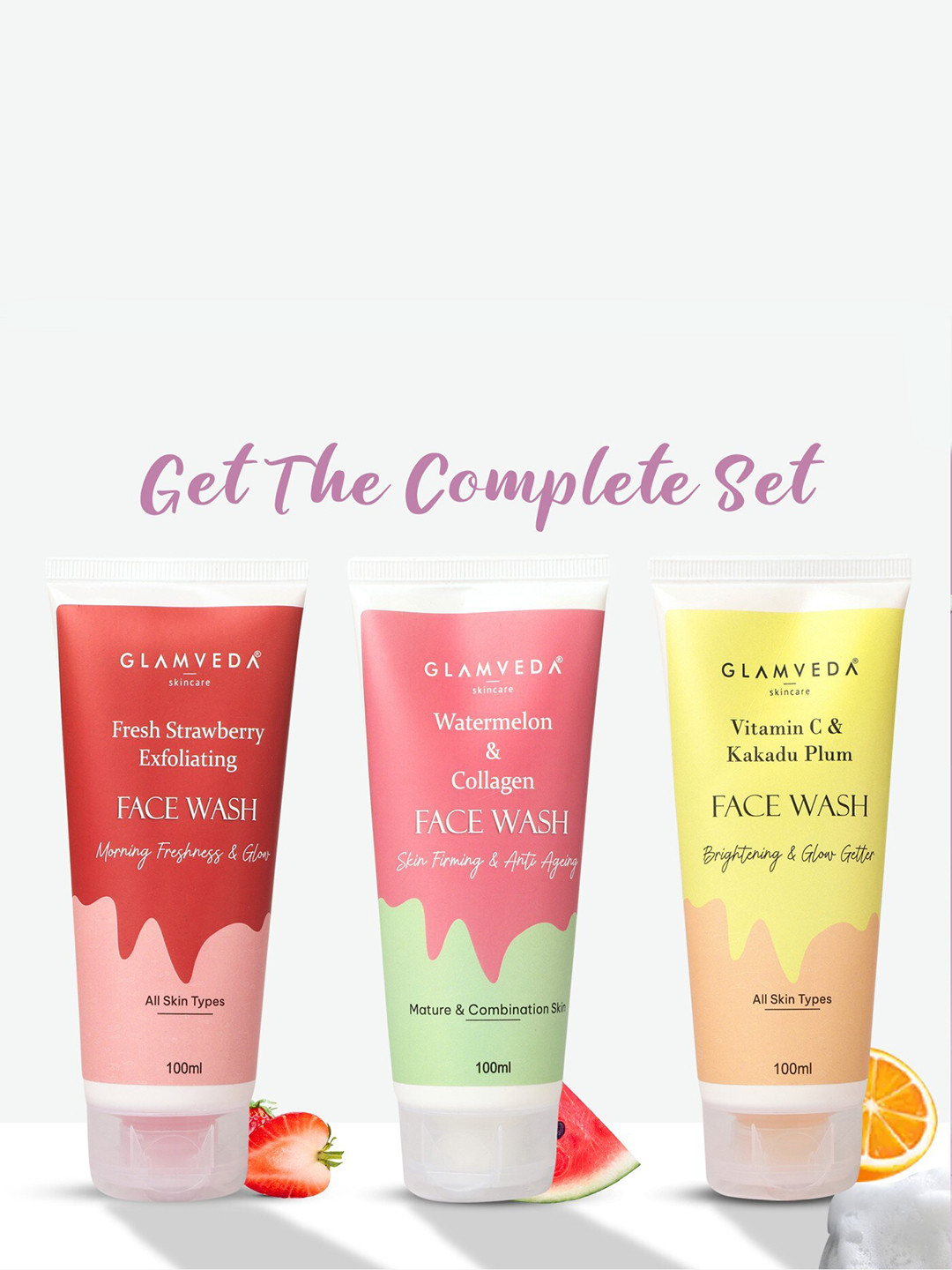 

GLAMVEDA Skincare Set Of 2 Glycolic Acid & Salicylic Acid Anti Acne Face Wash 100 ml Each, Purple