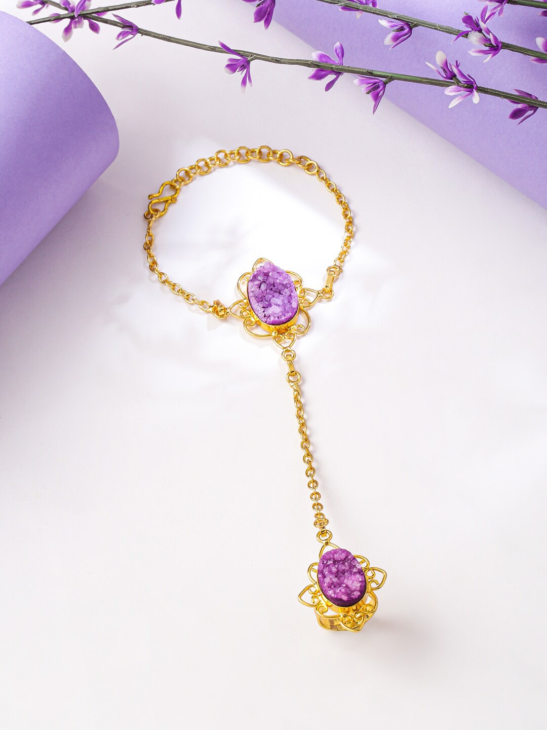 

Tistabene Women Gold-Plated Ring Bracelet