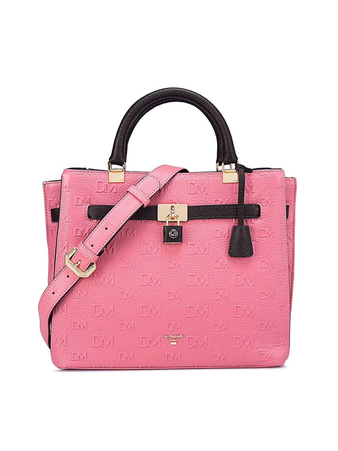 

Da Milano Leather Structured Handheld Bag, Pink