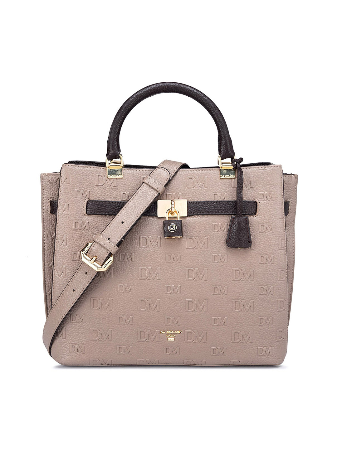 

Da Milano Leather Structured Handheld Bag, Brown
