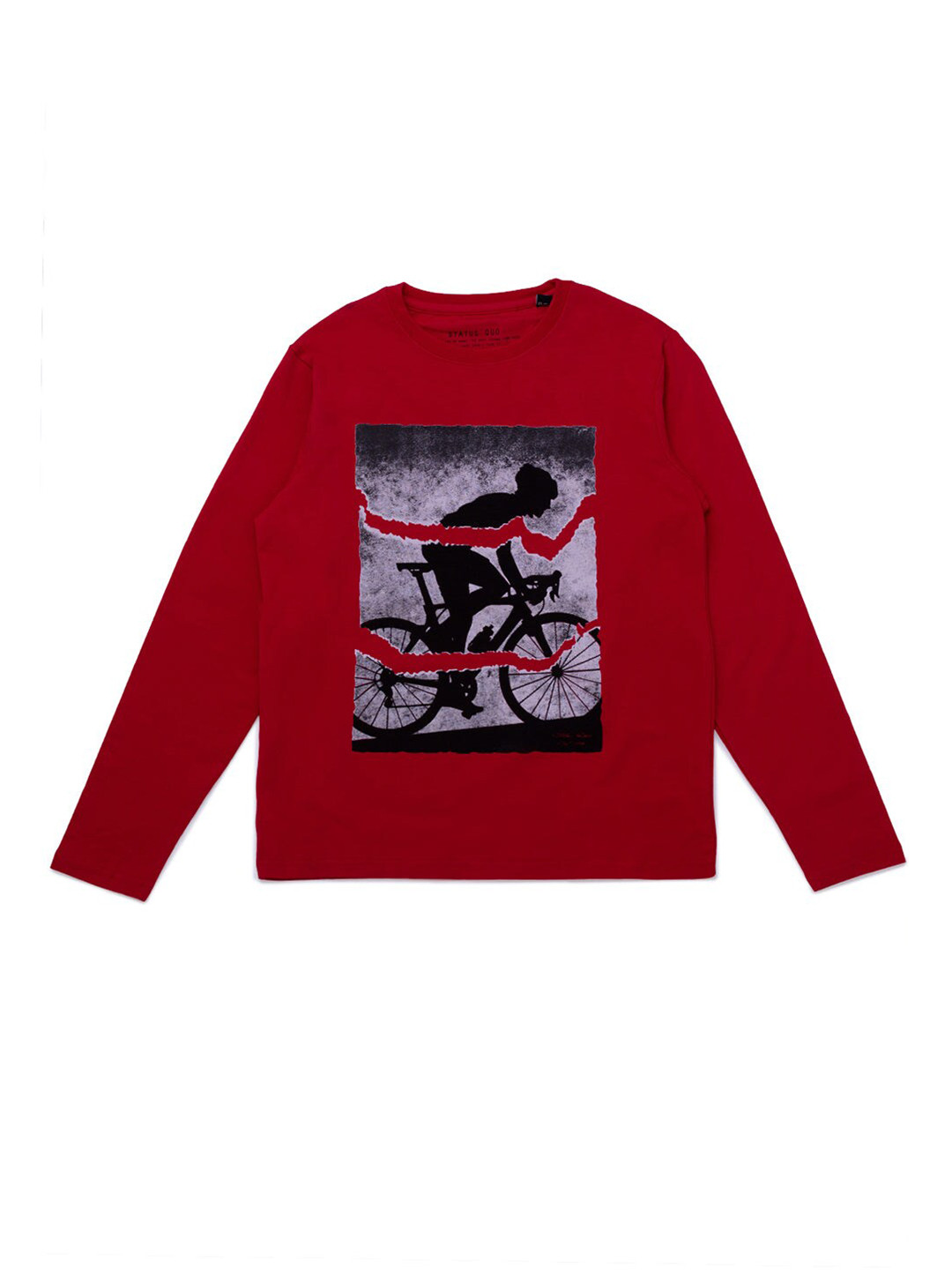 

Status Quo Boys Graphic Printed Cotton T-shirt, Red