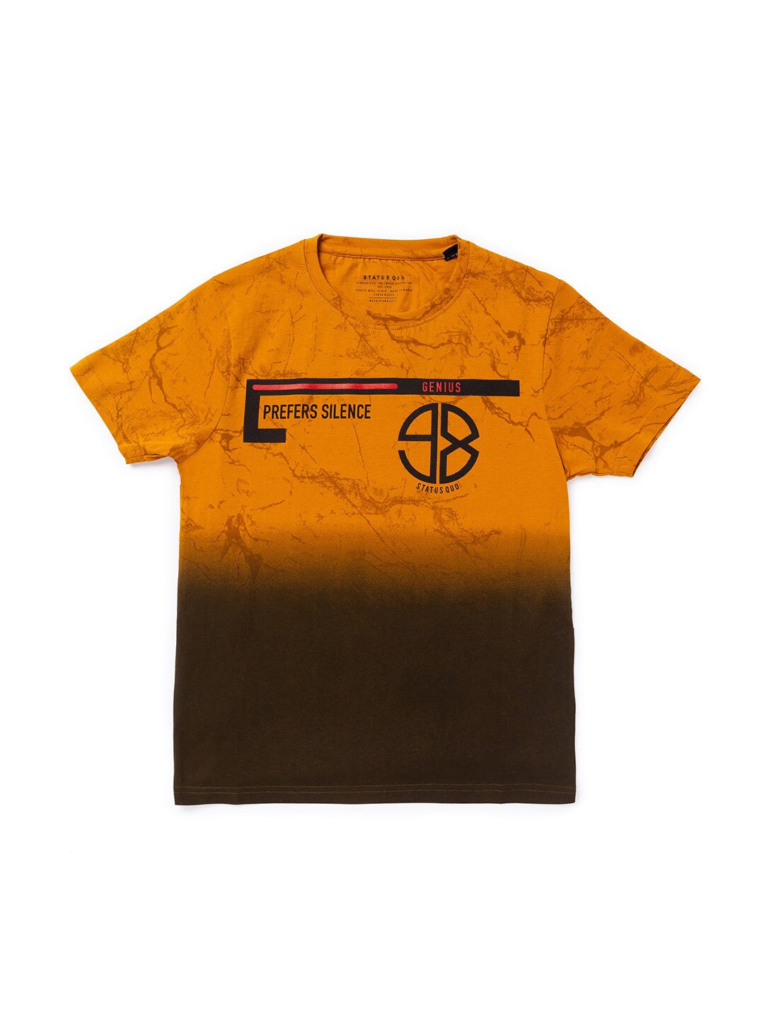 

Status Quo Boys Printed Cotton T-shirt, Mustard