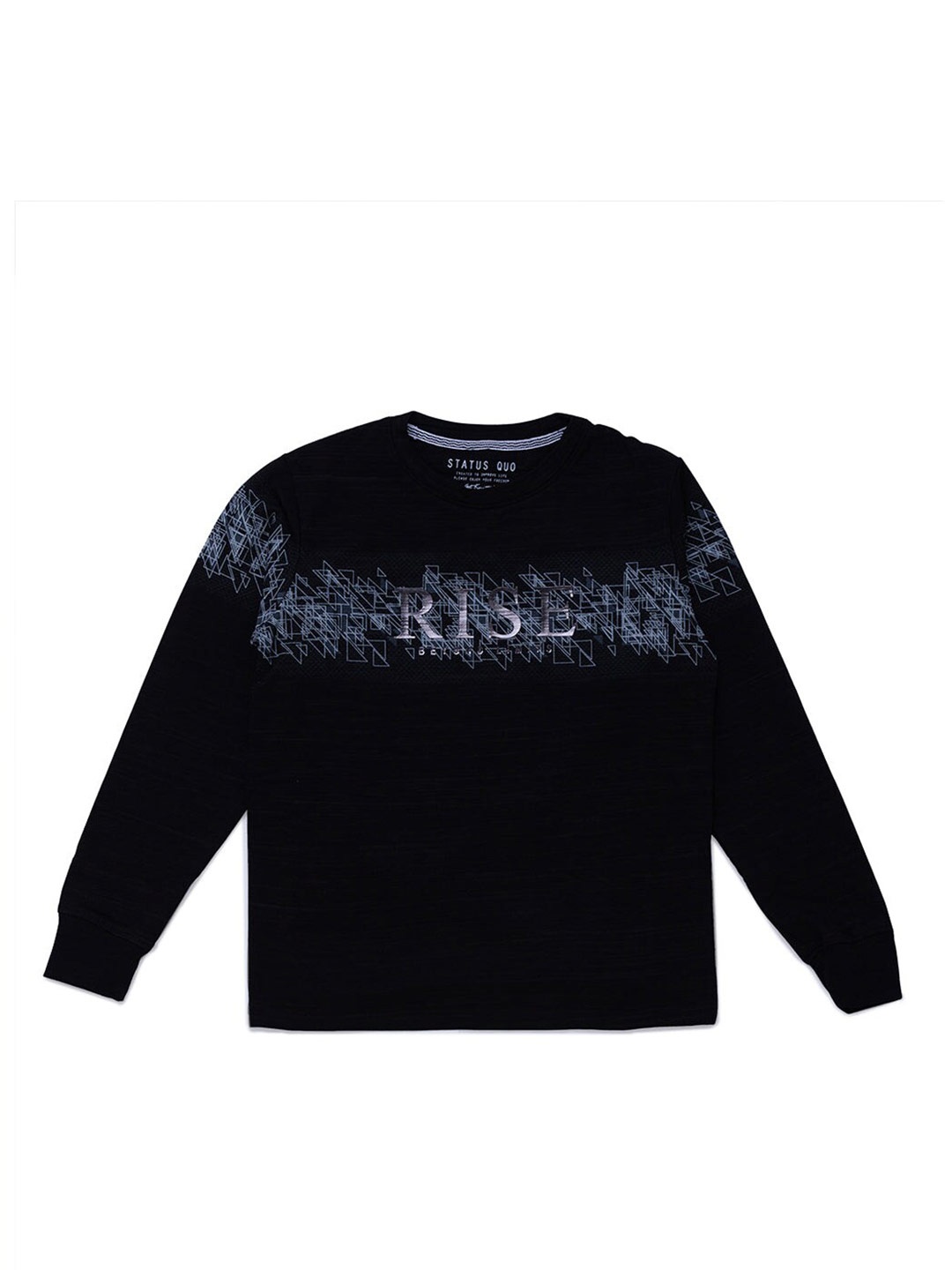 

Status Quo Boys Typography Printed Cotton T-shirt, Black