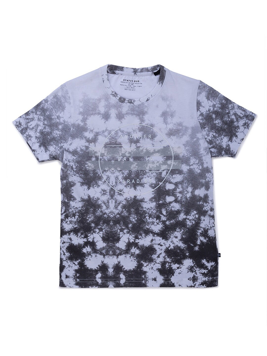 

Status Quo Boys Typography Printed Cotton T-shirt, Grey