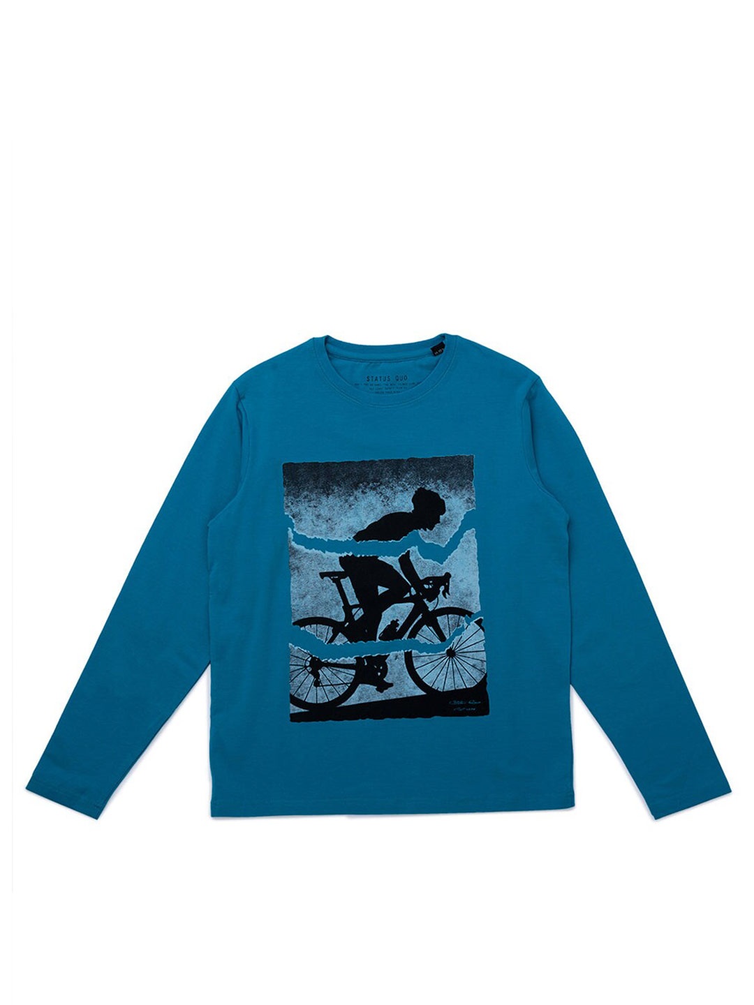 

Status Quo Boys Graphic Printed Cotton T-shirt, Blue