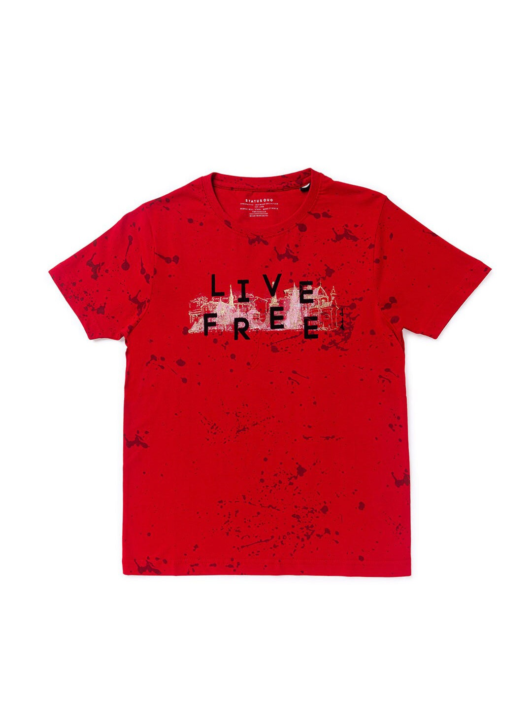 

Status Quo Boys Typography Printed Cotton T-shirt, Rust
