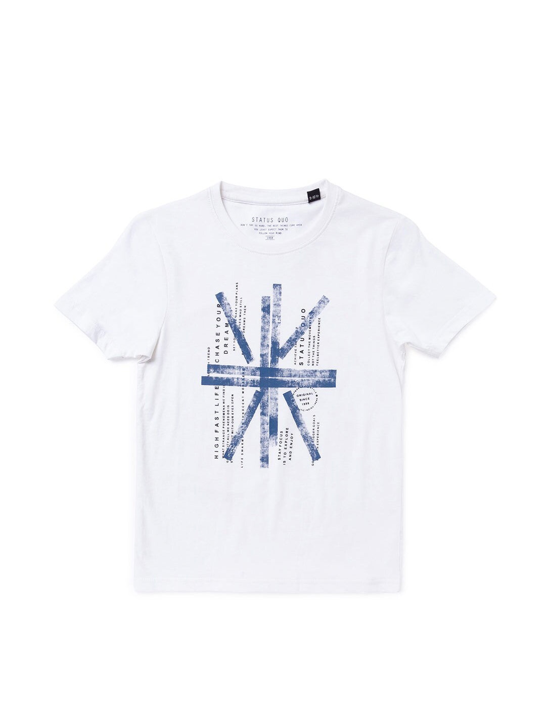 

Status Quo Boys Typography Printed Cotton T-shirt, White