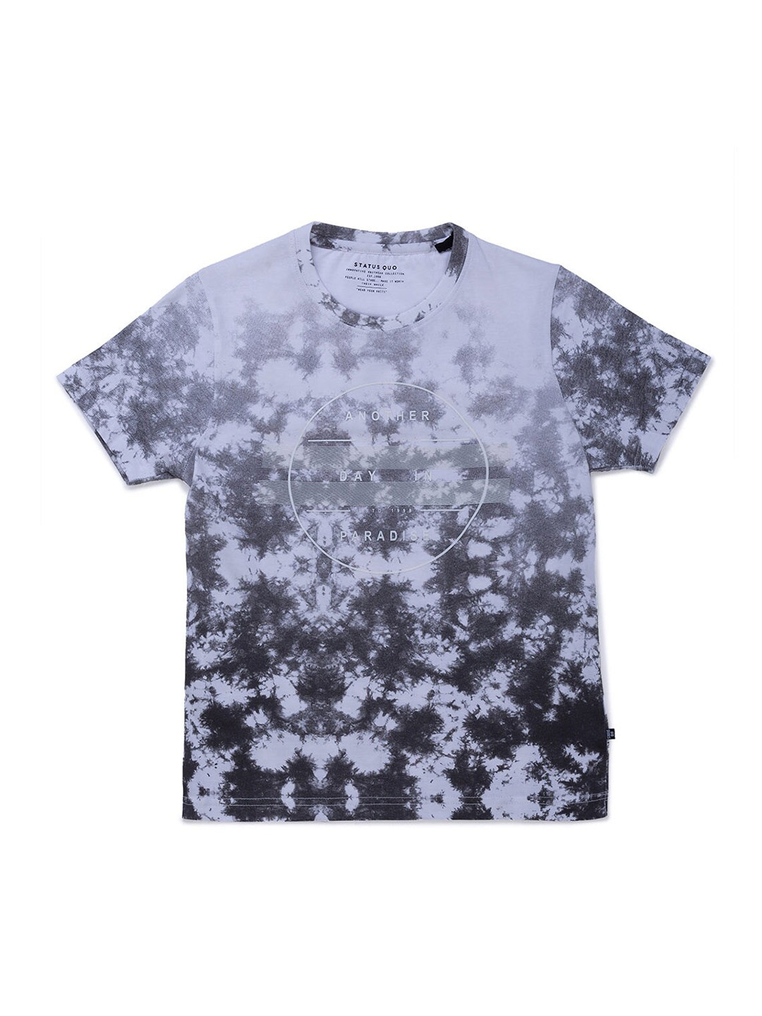

Status Quo Boys Tie and Dye Cotton T-shirt, Grey