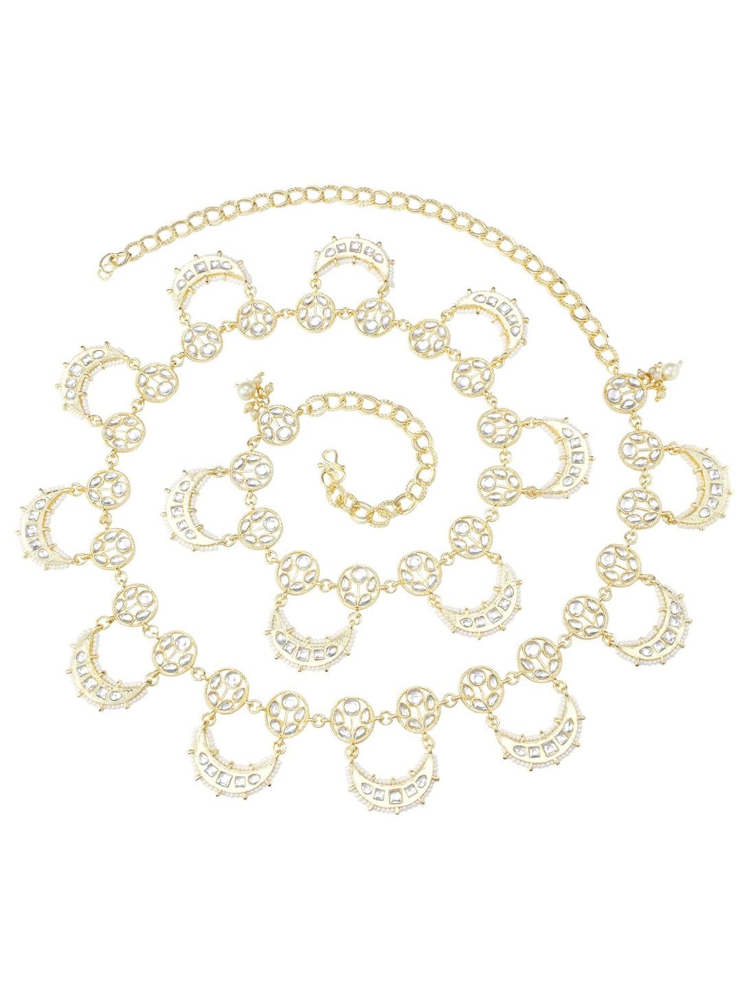 

I Jewels Gold Plated Kundan Studded & Beaded Kamarband
