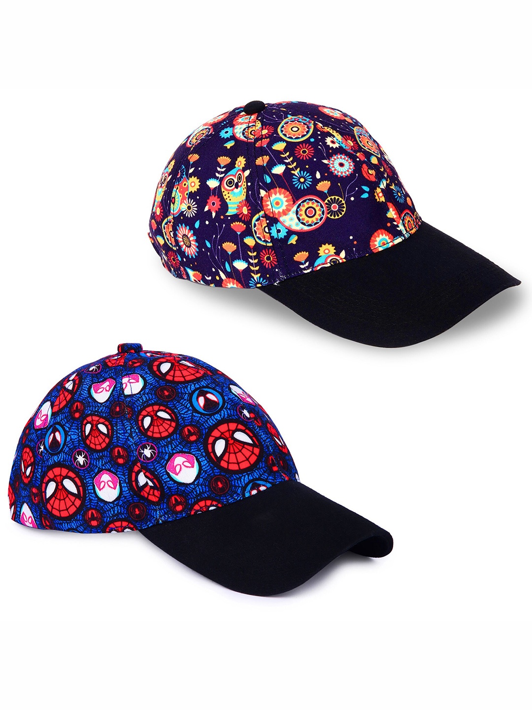 

Knotyy Set of 2 Printed Snapback Cap, Blue