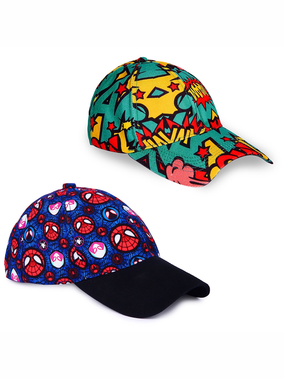 

Knotyy Set of 2 Printed Snapback Canvas Cap, Blue