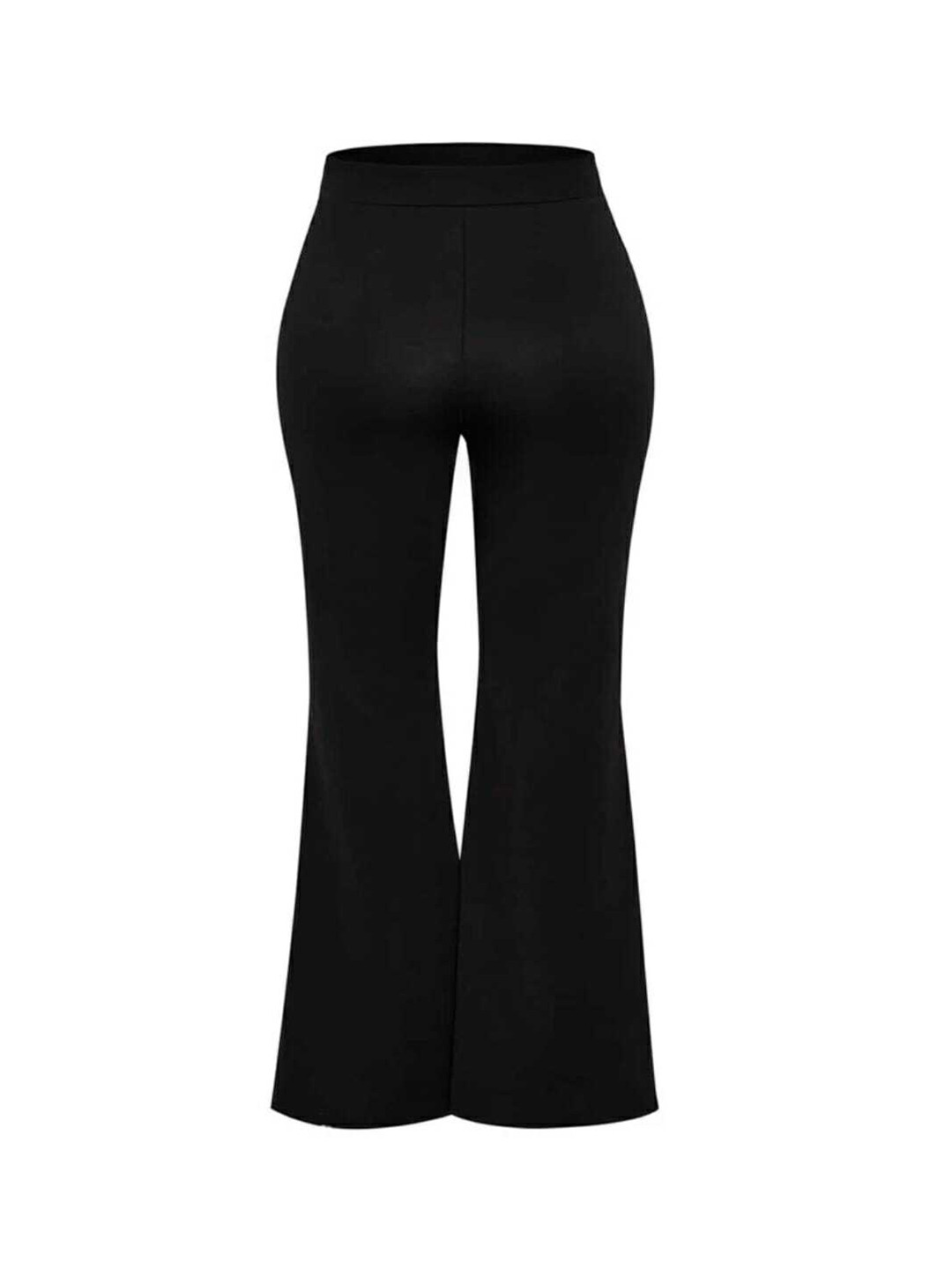 

BROADSTAR Women Flared High-Rise Easy Wash Trouser, Black