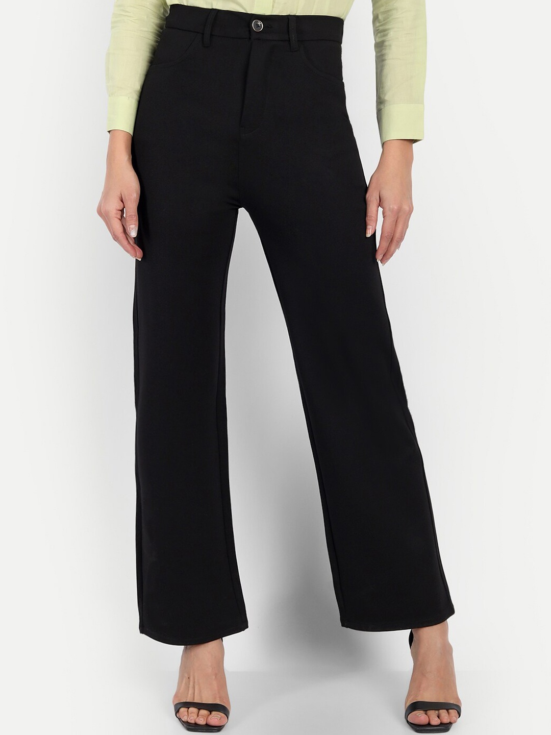 

Next One Women Loose Fit High-Rise Easy Wash Trouser, Black