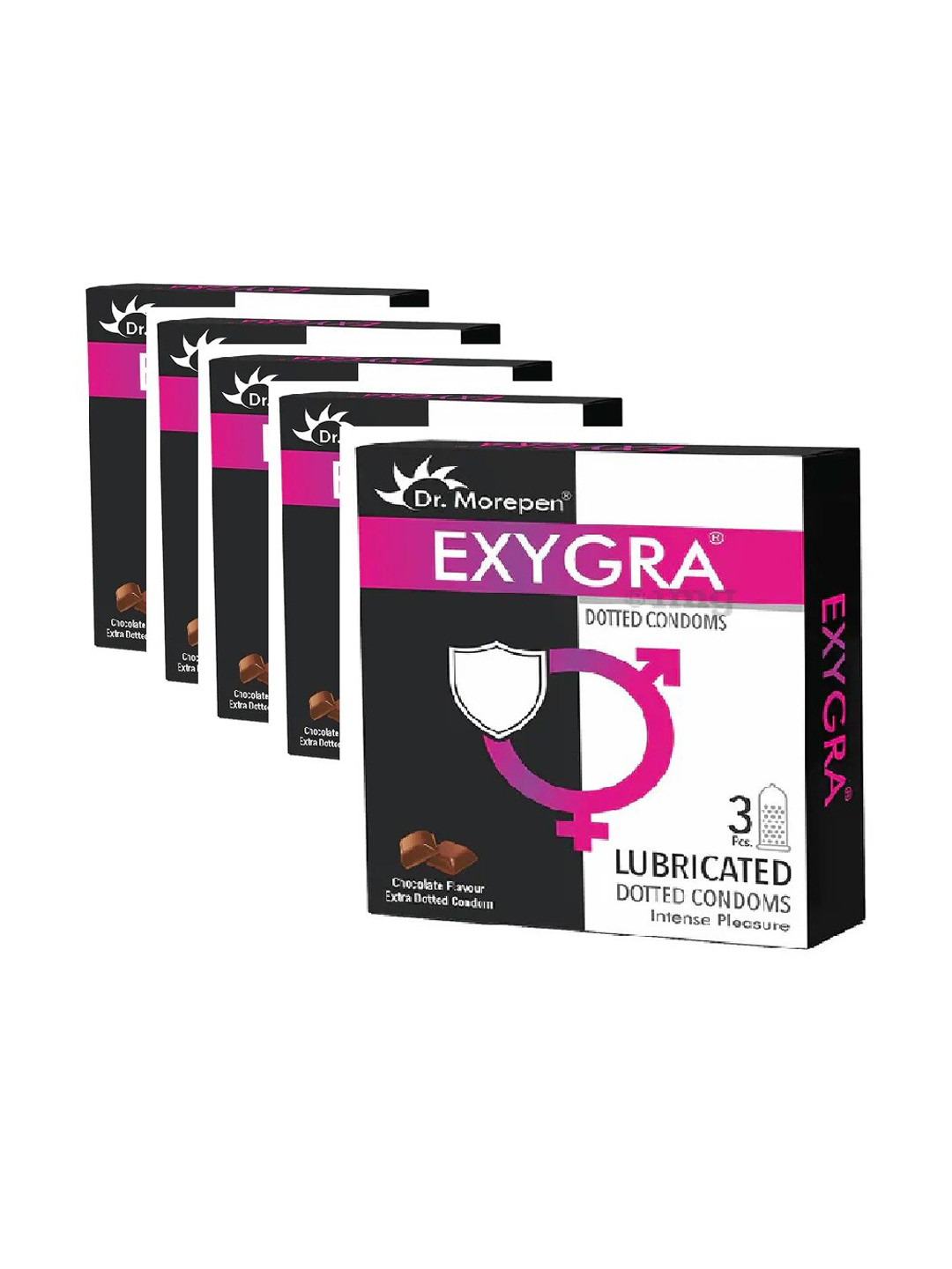 

Dr. Morepen Set Of 20 Exygra Dotted Chocolate Flavor Condom (3pieces Each), Multi