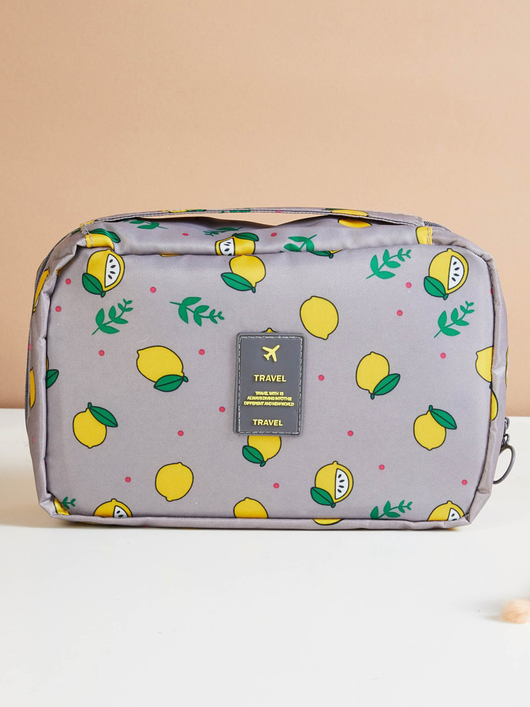 

Home Centre Corsica Eclipse Grey & Yellow Printed Makeup Kit Travel Pouch