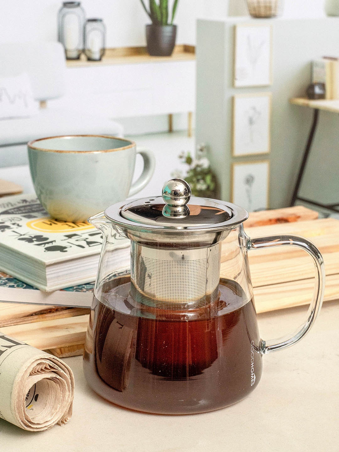

GOODHOMES Transparent Solid Glass Coffee Kettle 500 ml
