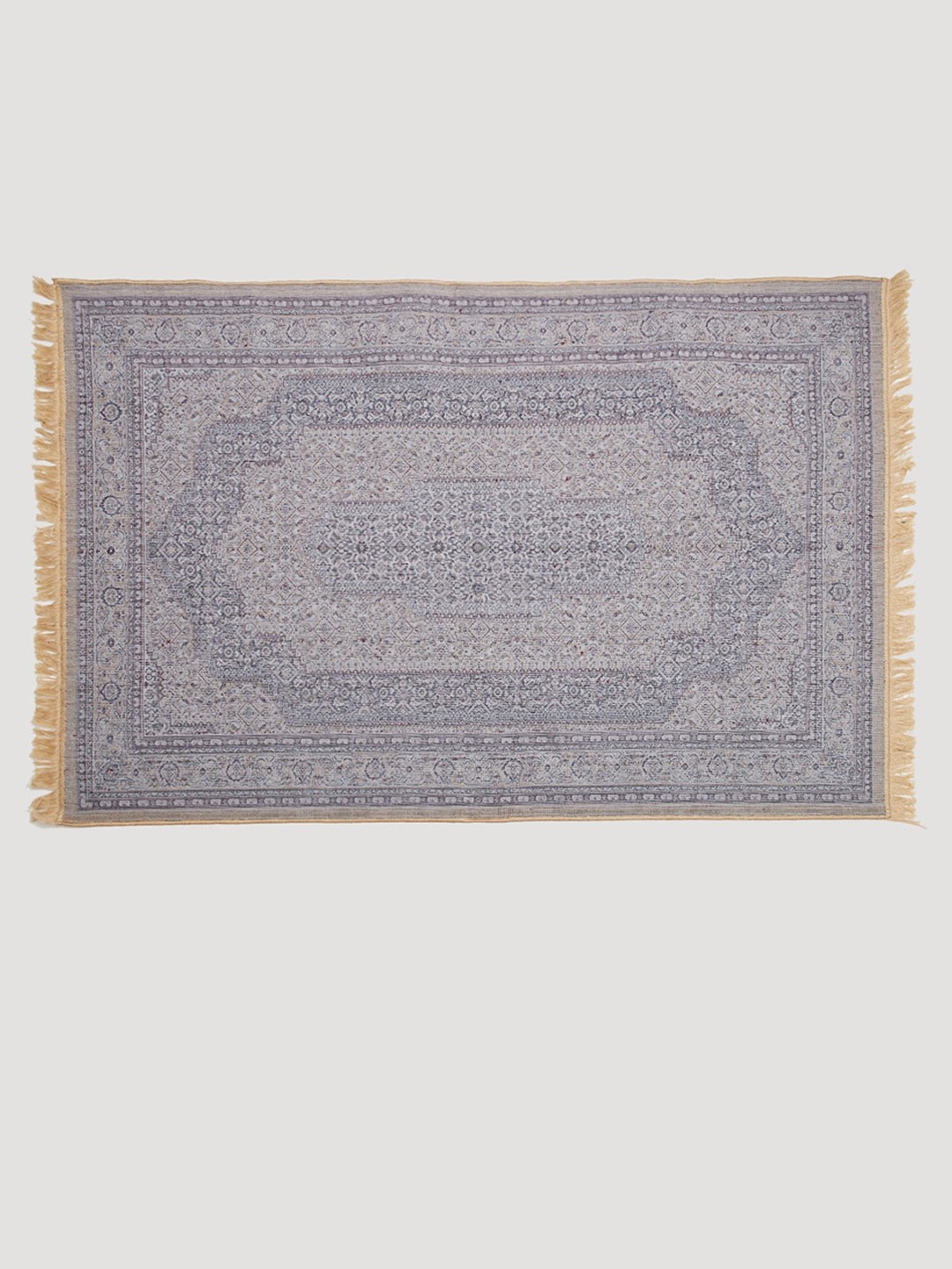 

Home Centre Corsica Tapis Gold-Toned & Brown Ethnic Motifs Woven Carpet