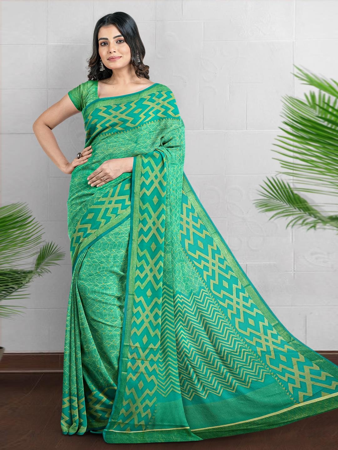 

Kalamandir Silk Blend Saree, Teal