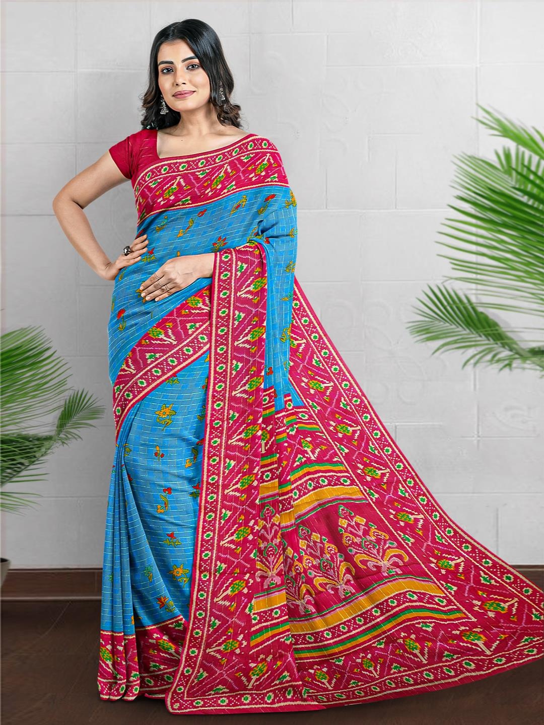 

Kalamandir Floral Printed Saree, Blue