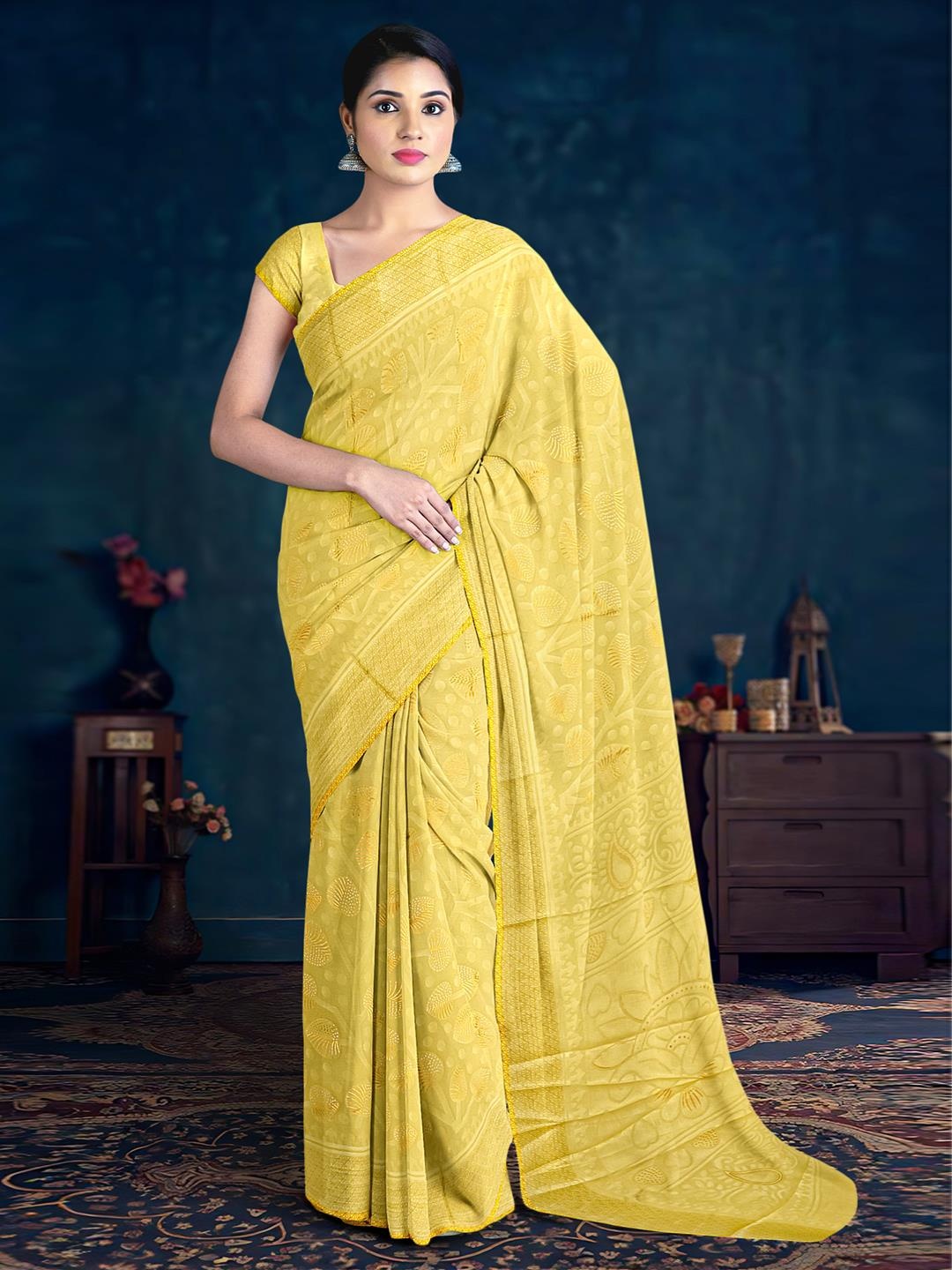 

Kalamandir Woven Design Saree, Yellow