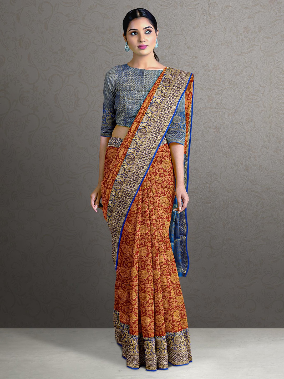 

Kalamandir Woven Design Zari Saree, Maroon