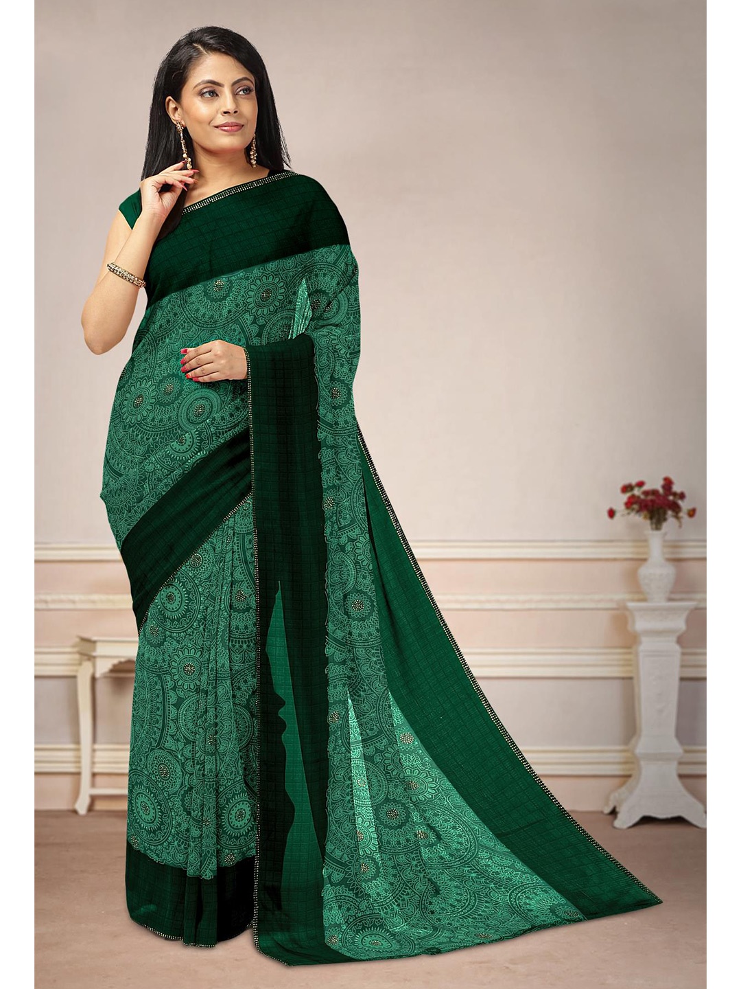 

Kalamandir Ethnic Motifs Saree, Green