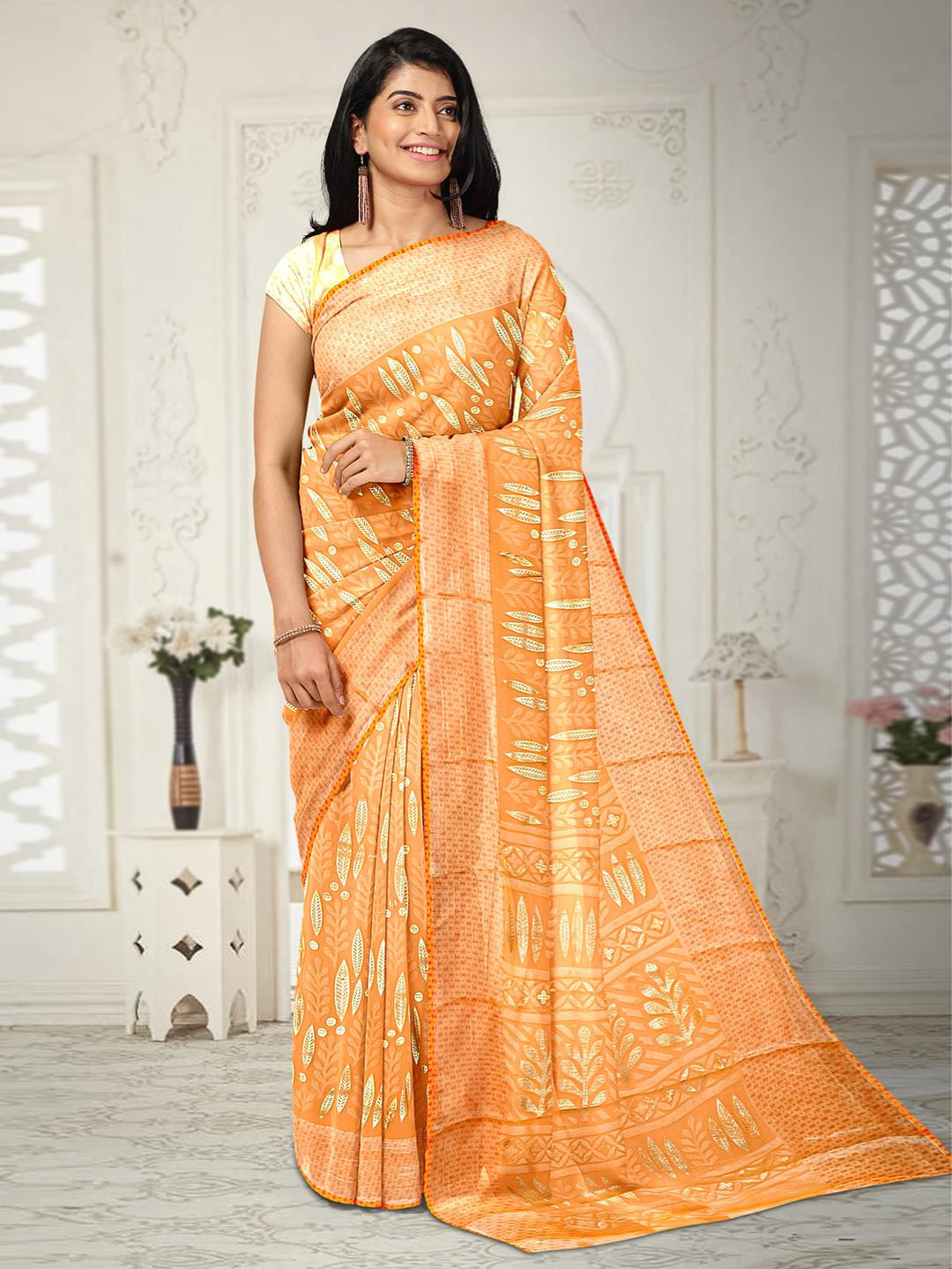 

Kalamandir Floral Saree, Orange