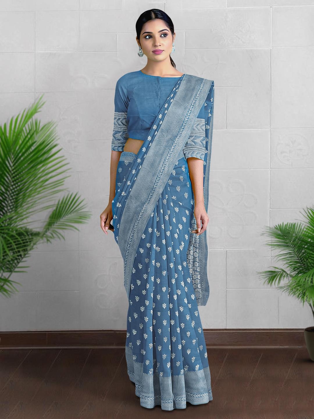 

Kalamandir Woven Design Zari Saree, Blue