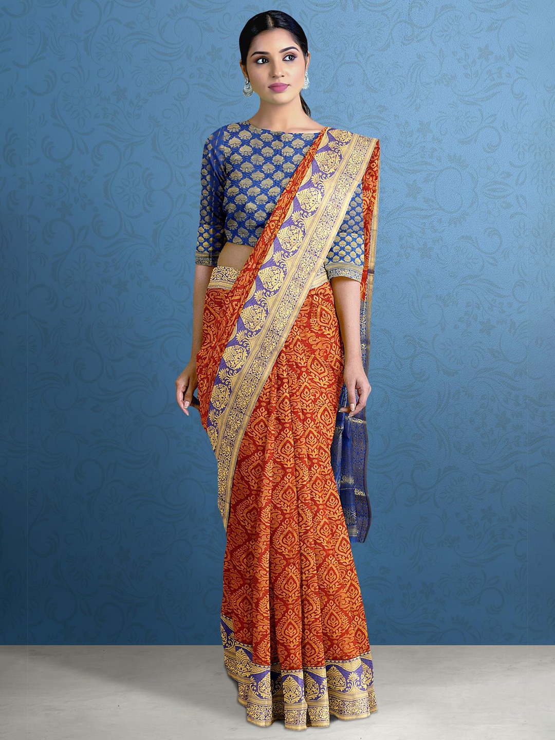 

Kalamandir Ethnic Motifs Woven Design Zari Saree, Maroon