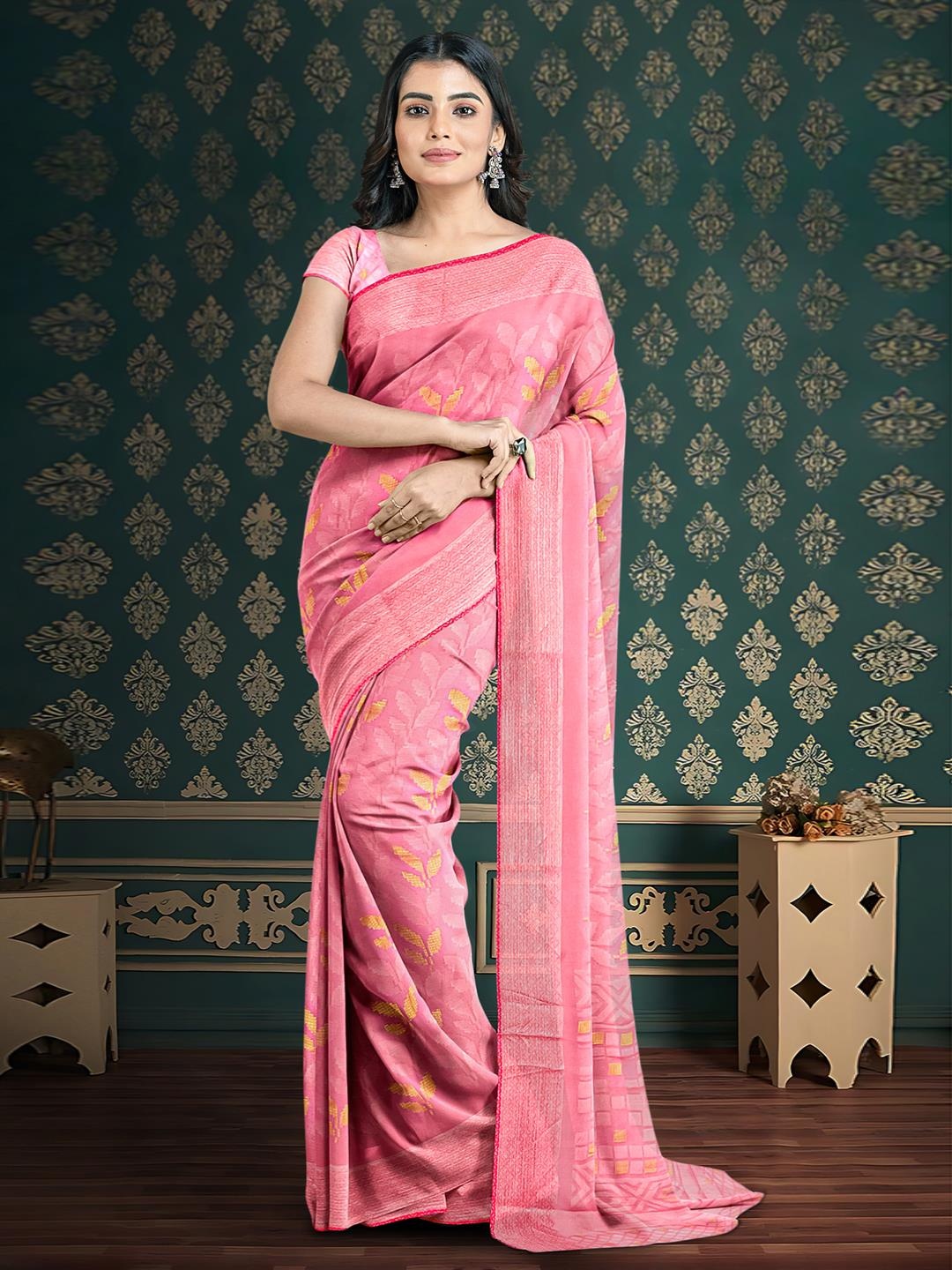 

Kalamandir Woven Design Saree, Pink