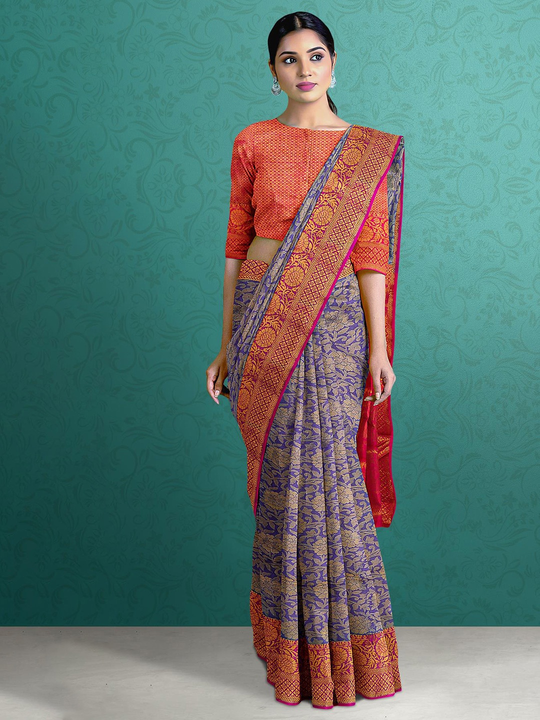 

Kalamandir Woven Design Ethnic Motifs Zari Saree, Blue