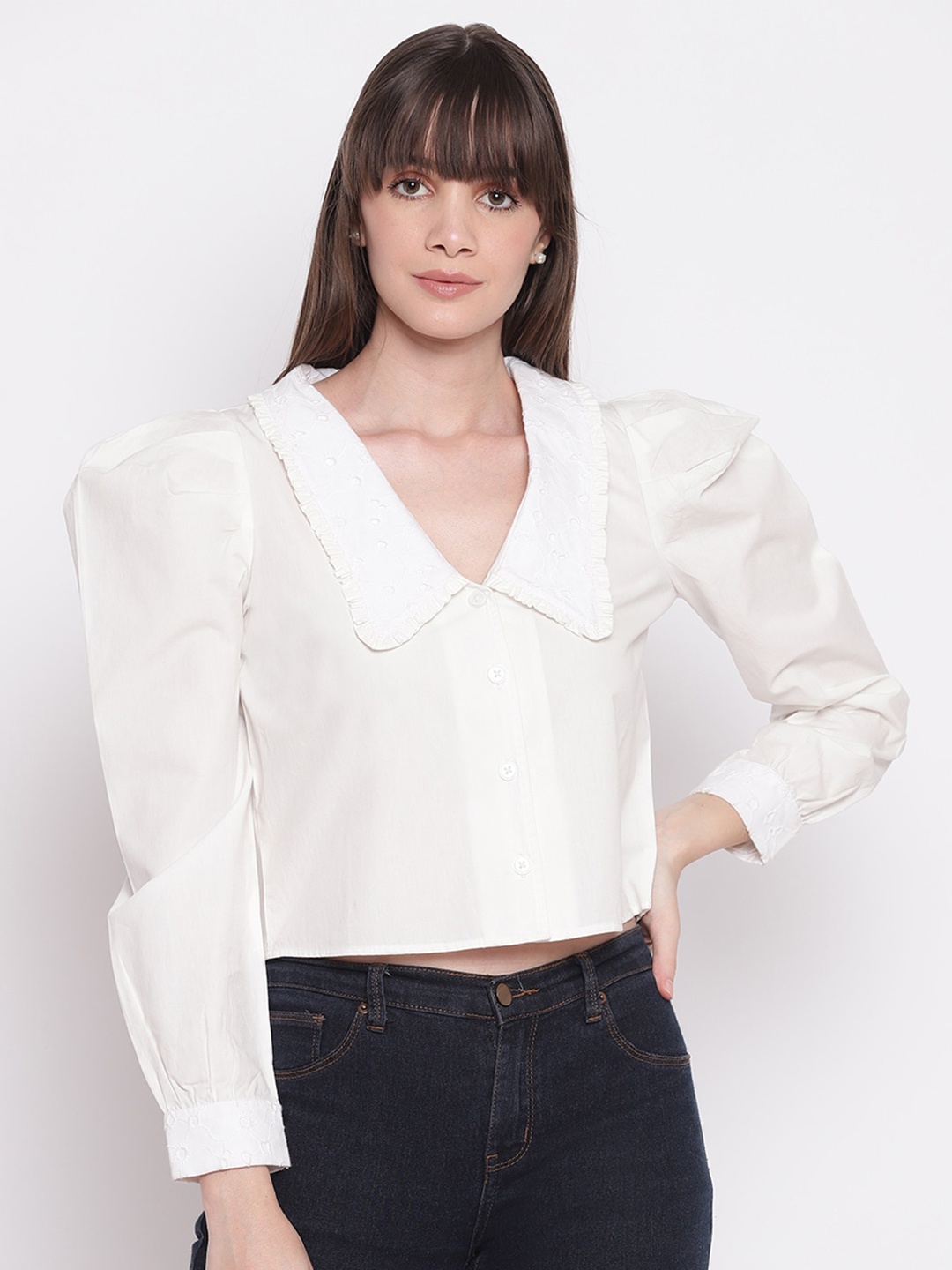 

sandy AND ritz Women Cotton Casual Shirt, White