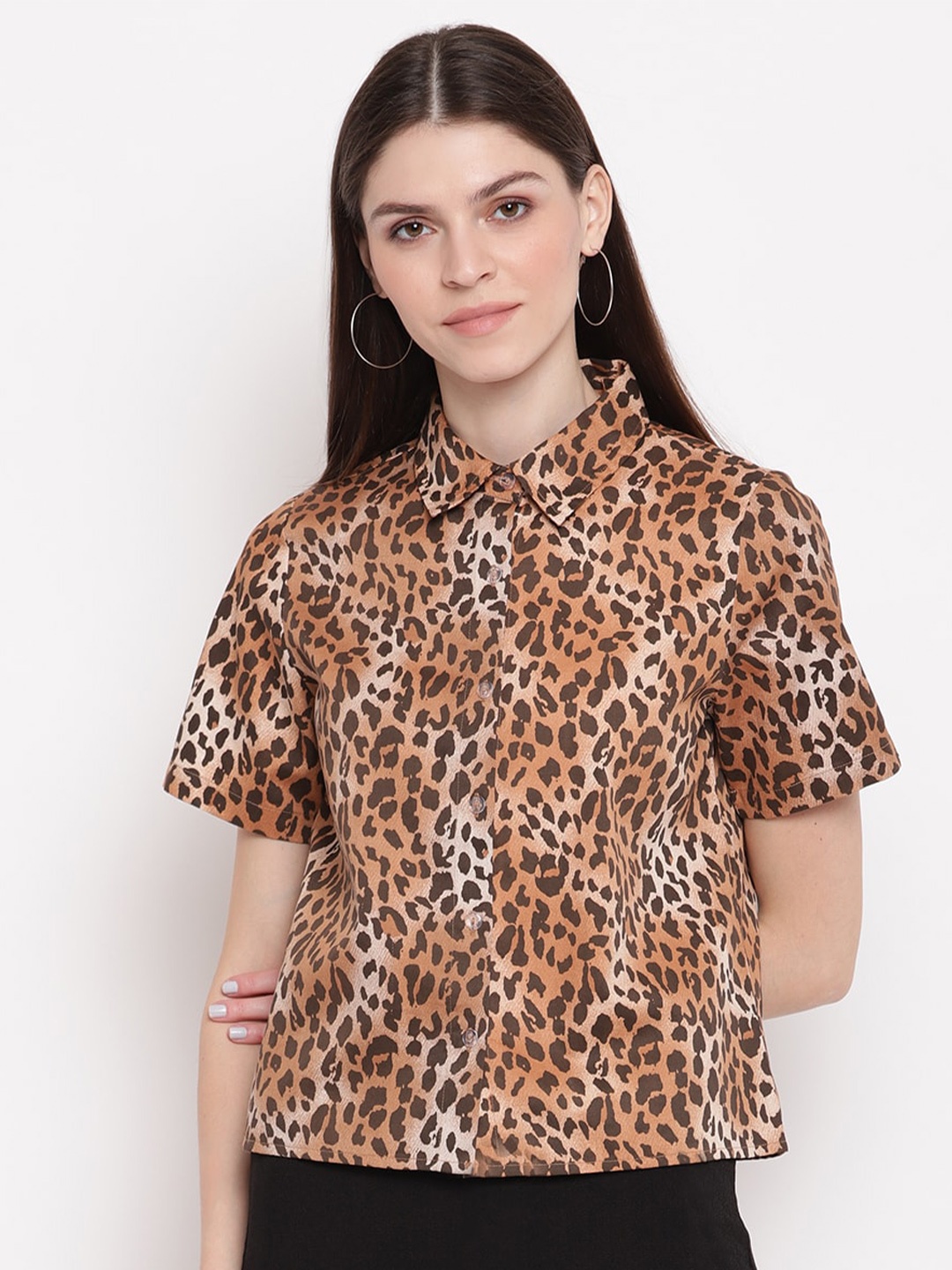 

sandy AND ritz Women Animal Printed Casual Shirt, Brown