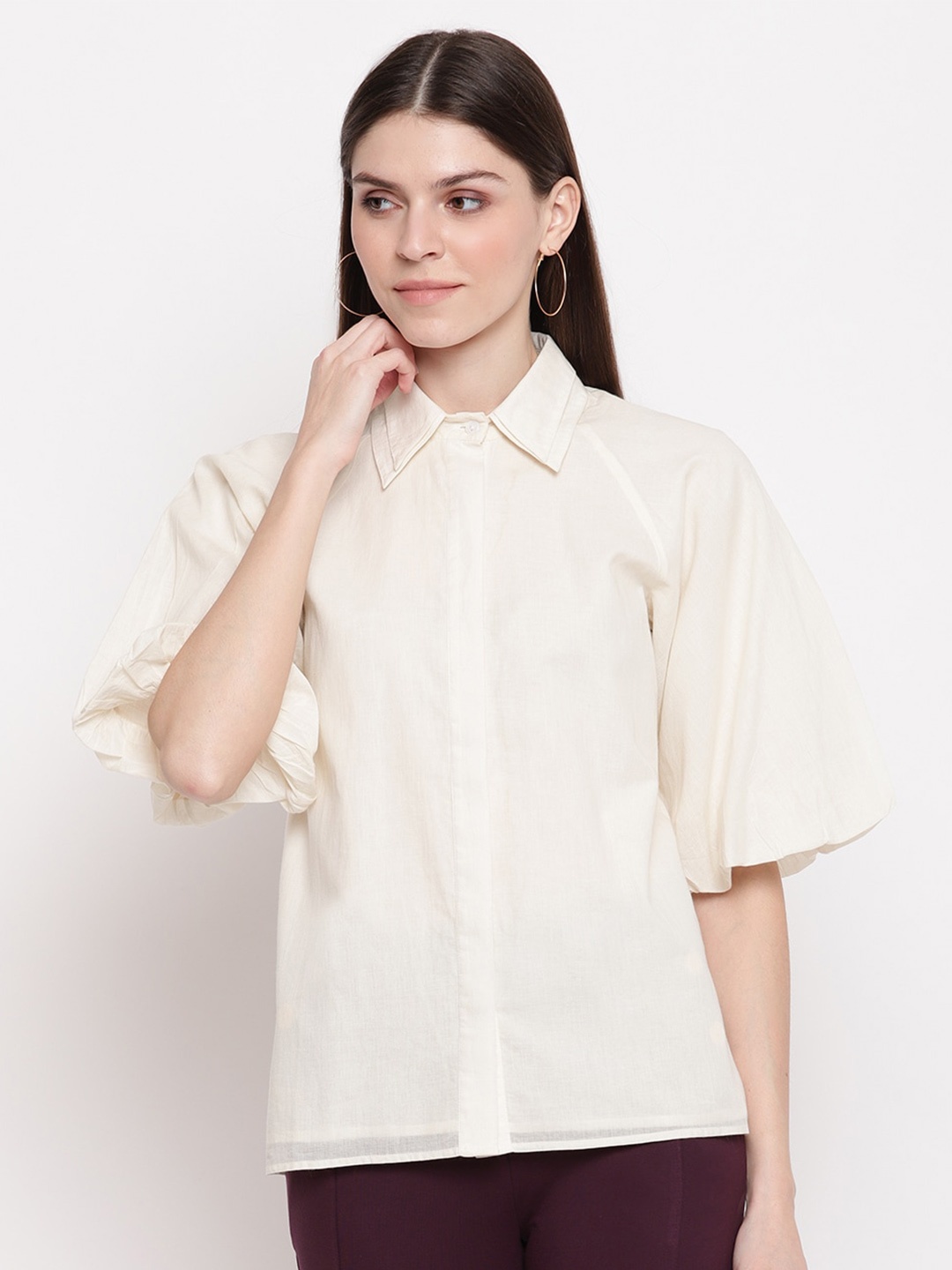 

sandy AND ritz Women Casual Cotton Shirt, Beige