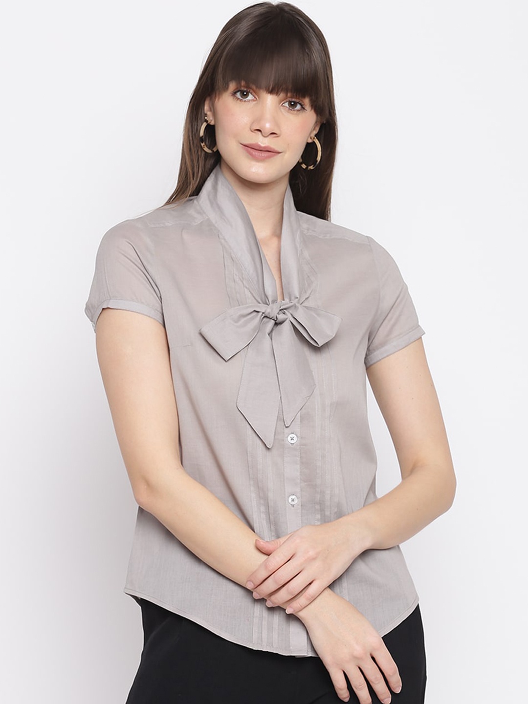 

sandy AND ritz Women Casual Cotton Shirt, Grey