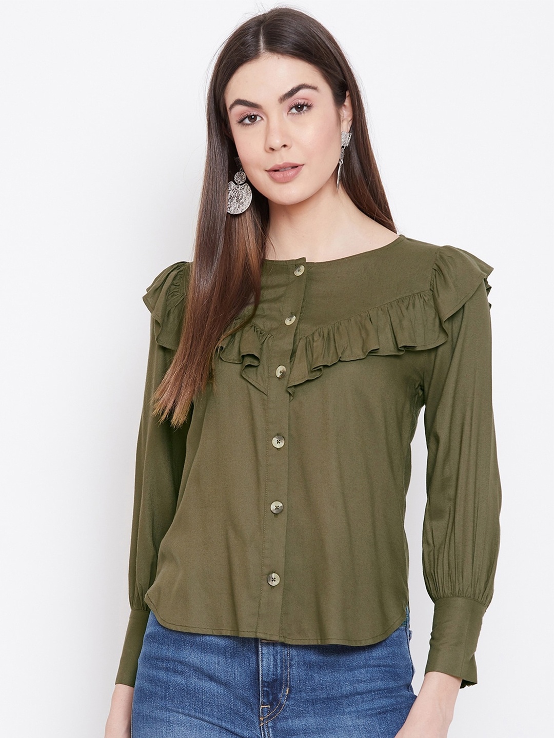 

sandy AND ritz Women Casual Shirt, Olive