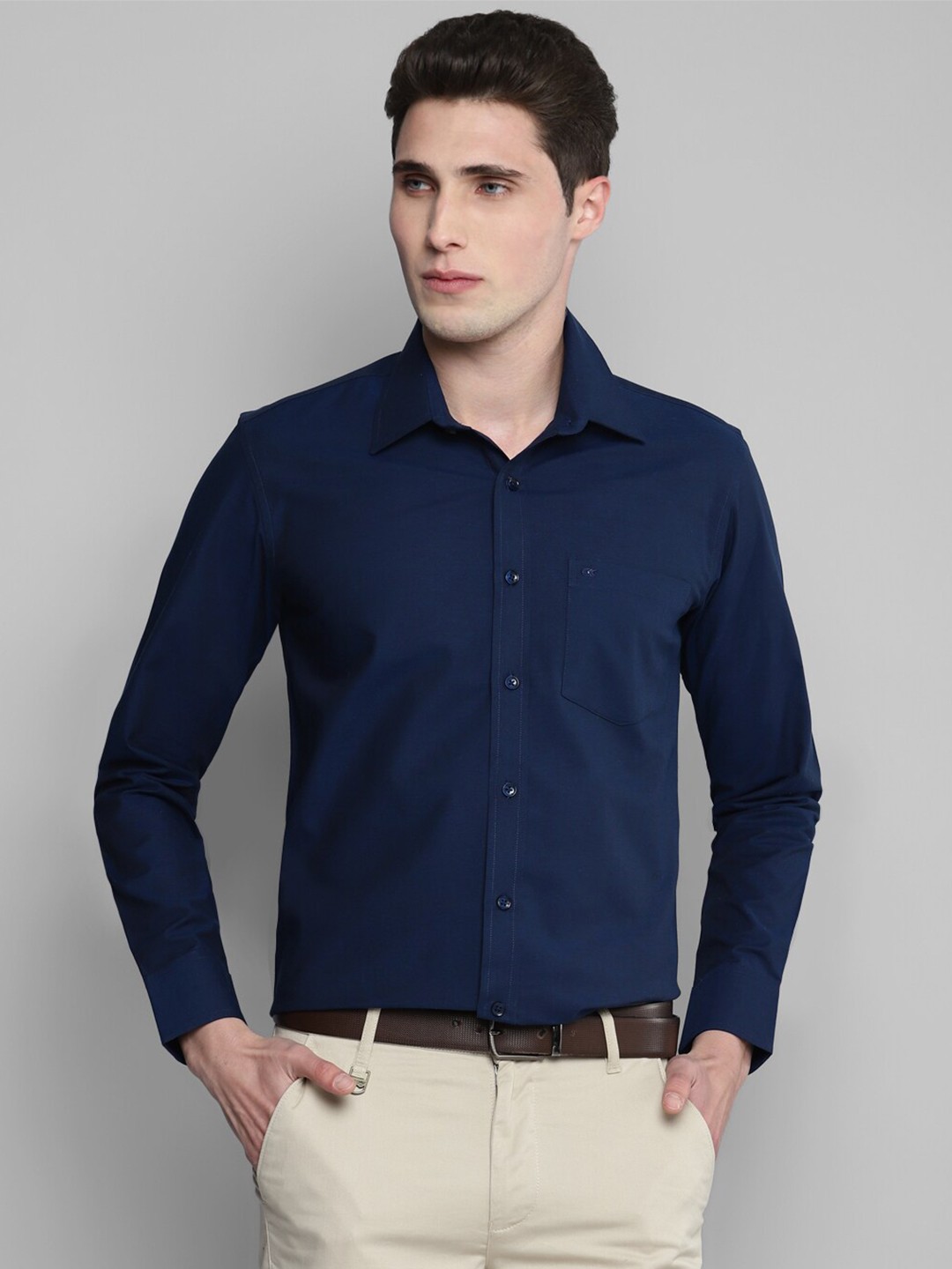 

Allen Cooper Men Formal Cotton Shirt, Blue
