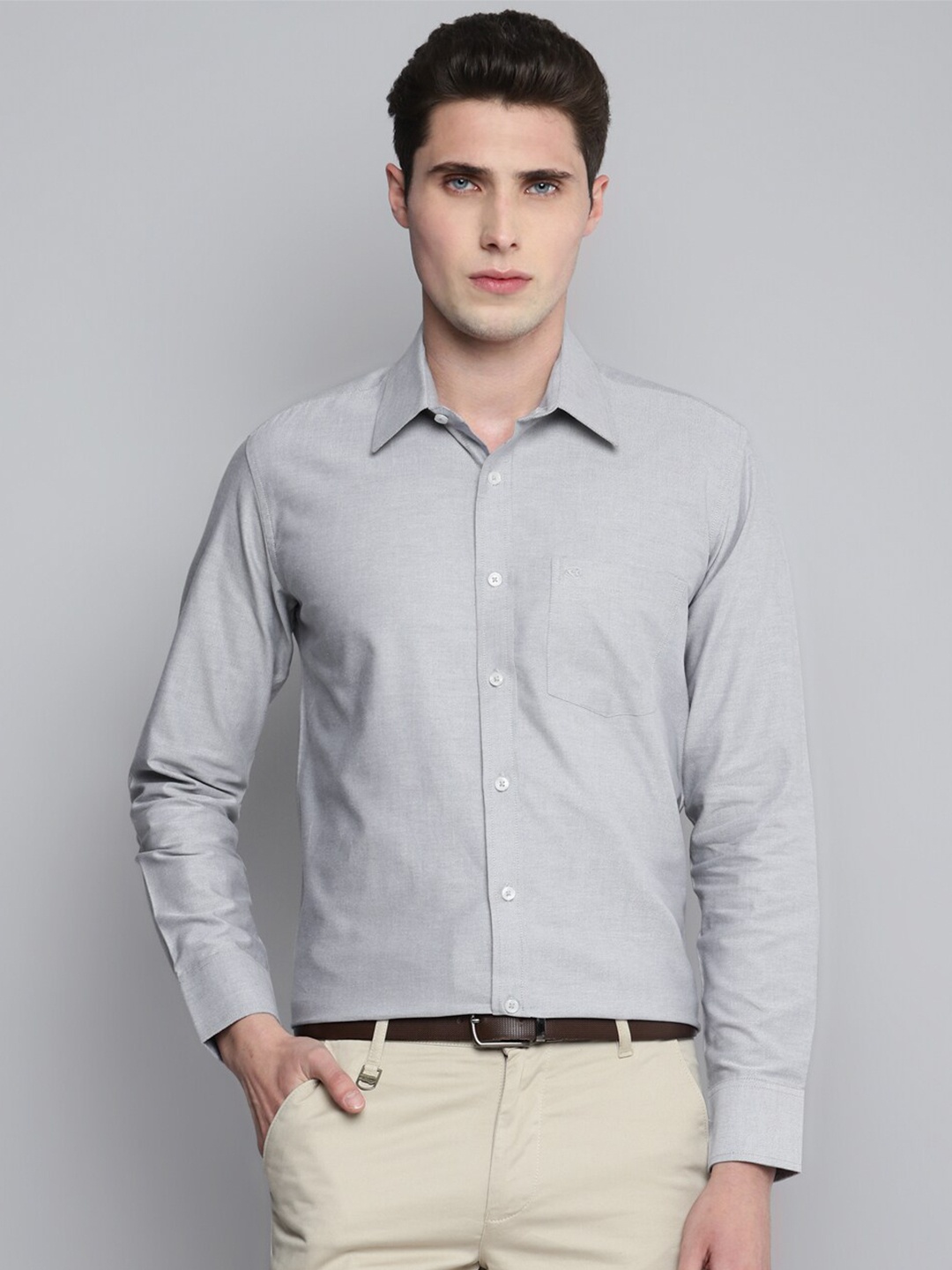 

Allen Cooper Men Cotton Formal Shirt, Grey
