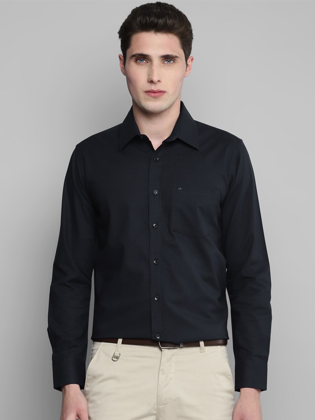 

Allen Cooper Men Cotton Casual Shirt, Navy blue