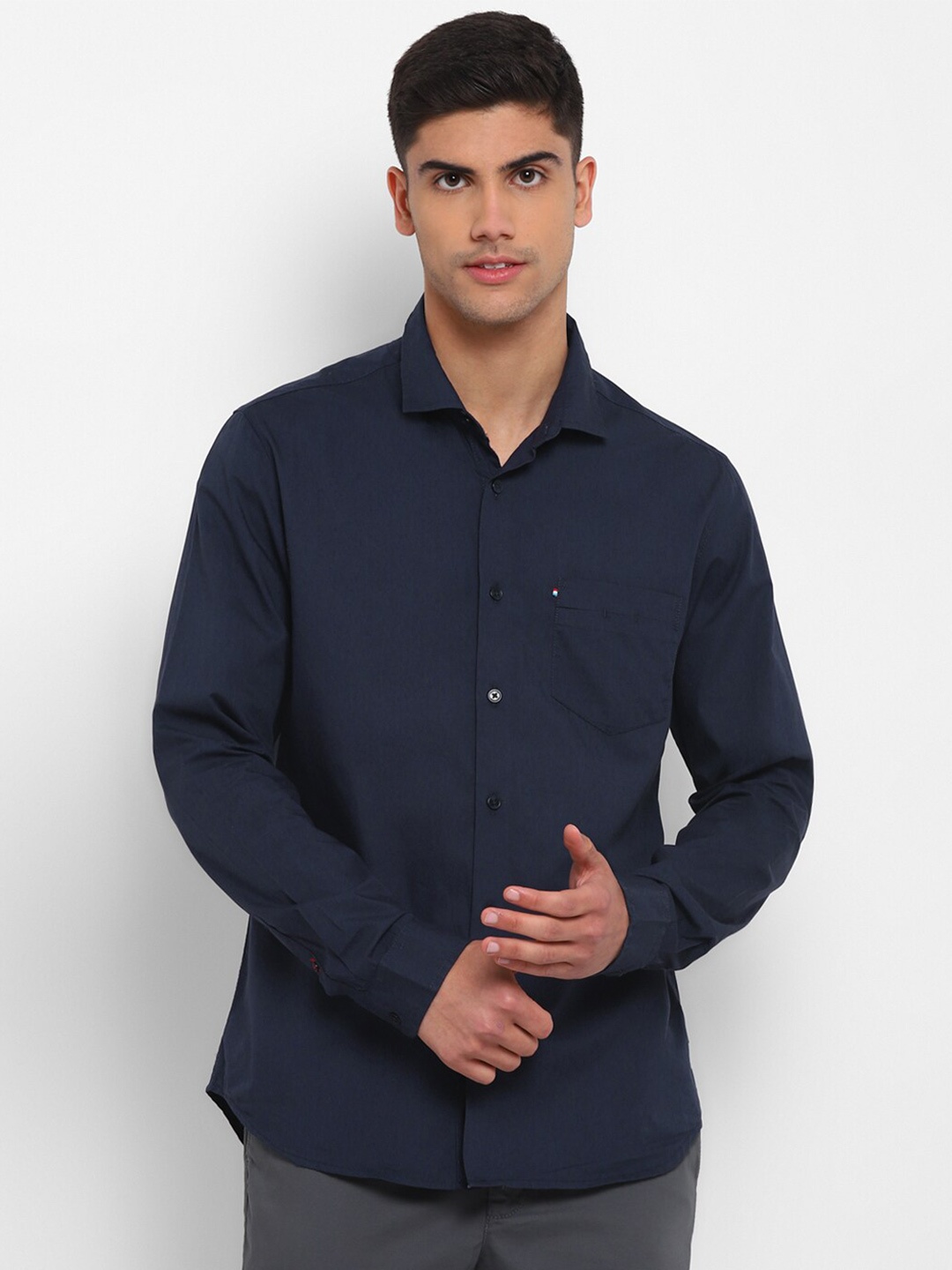 

Red Chief Men Slim Fit Casual Shirt, Navy blue