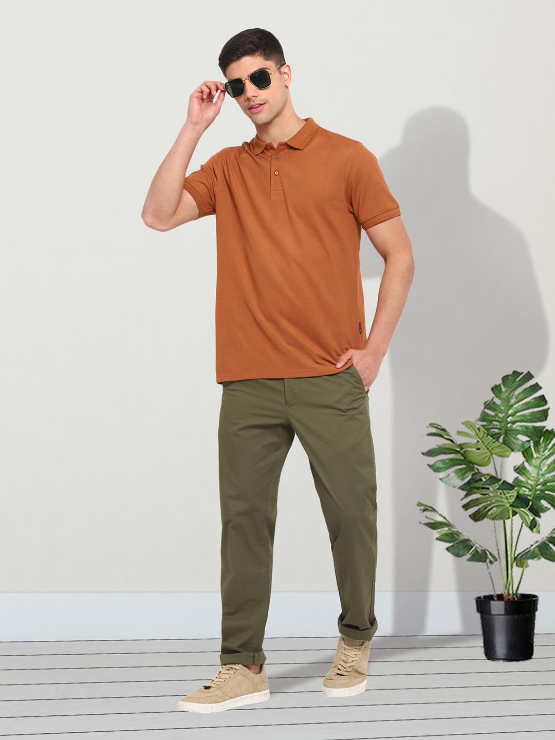 

Red Chief Men Regular Fit Cotton Casual Trouser, Olive